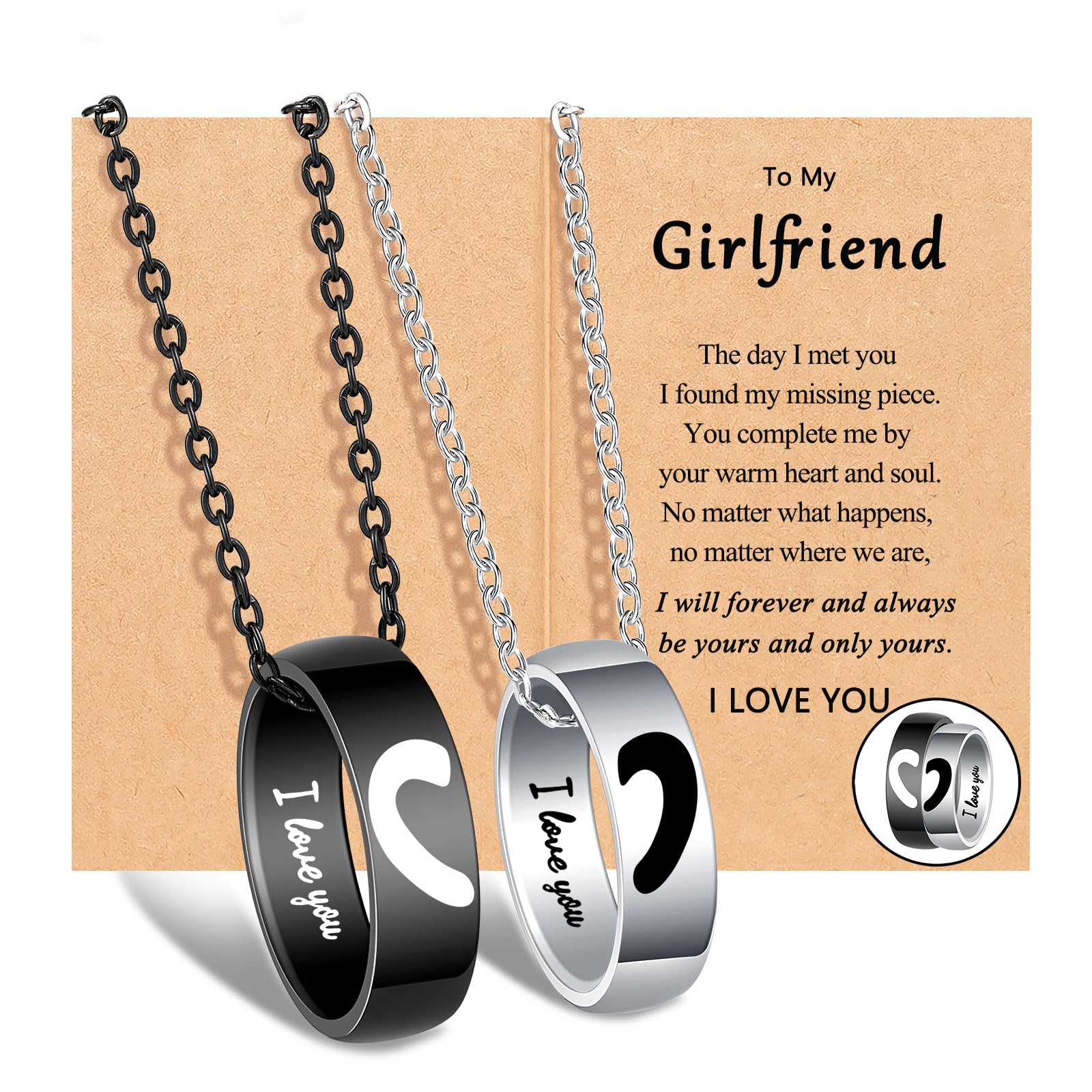 UPROMI Gifts for Girlfriend Necklace Unique Cute Things for My Girlfriend Gift Ideas Anniversary I Love You Romantic Christmas Valentines Sweetest Day Gifts for Her Women Fiance