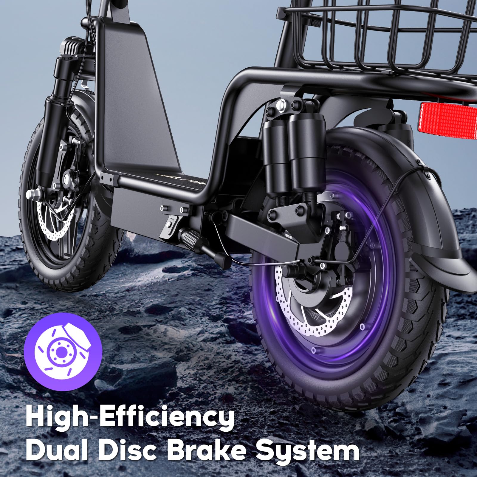 Electric Scooter with Seat for Adults,1000W Peak Power, 35-Mile Range, 20MPH, 14" Tires, Foldable Commuter E-Scooter with Basket for Pets Dogs and Items, 330lbs Max Load