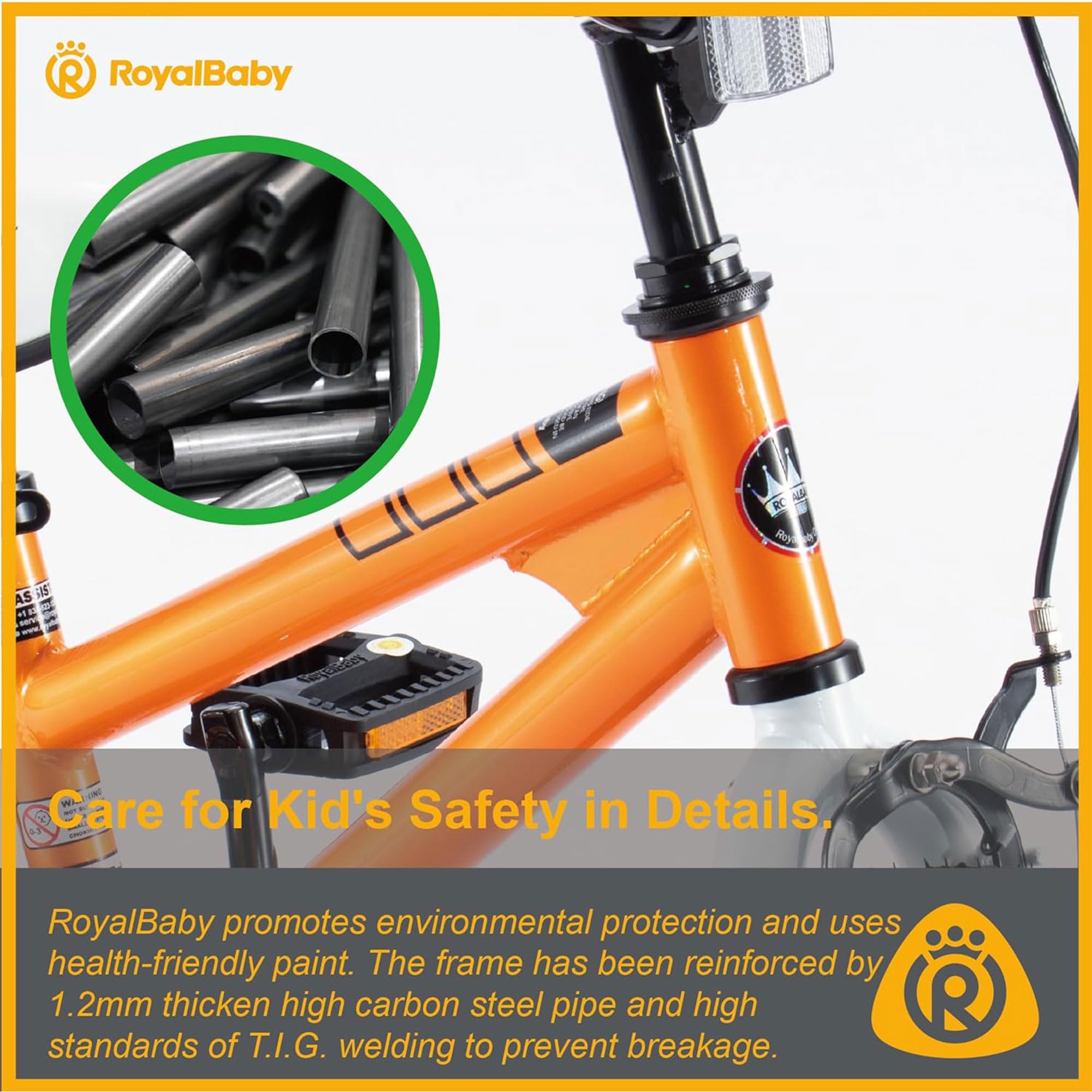 Royalbaby Kids Bike Boys Girls Freestyle BMX Bicycle With Kickstand Gifts for Children Bikes 18 Inch Orange (RB18B-6O)