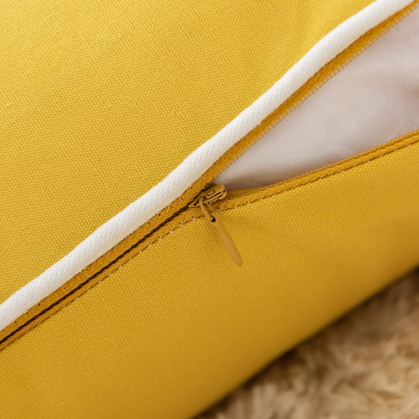YIcabinet Set of 2 Soft Soild Decorative Square Throw Pillow Covers Yellow Hello Sunshine Pillow for Sofa Bedroom Car 20x20 Inch