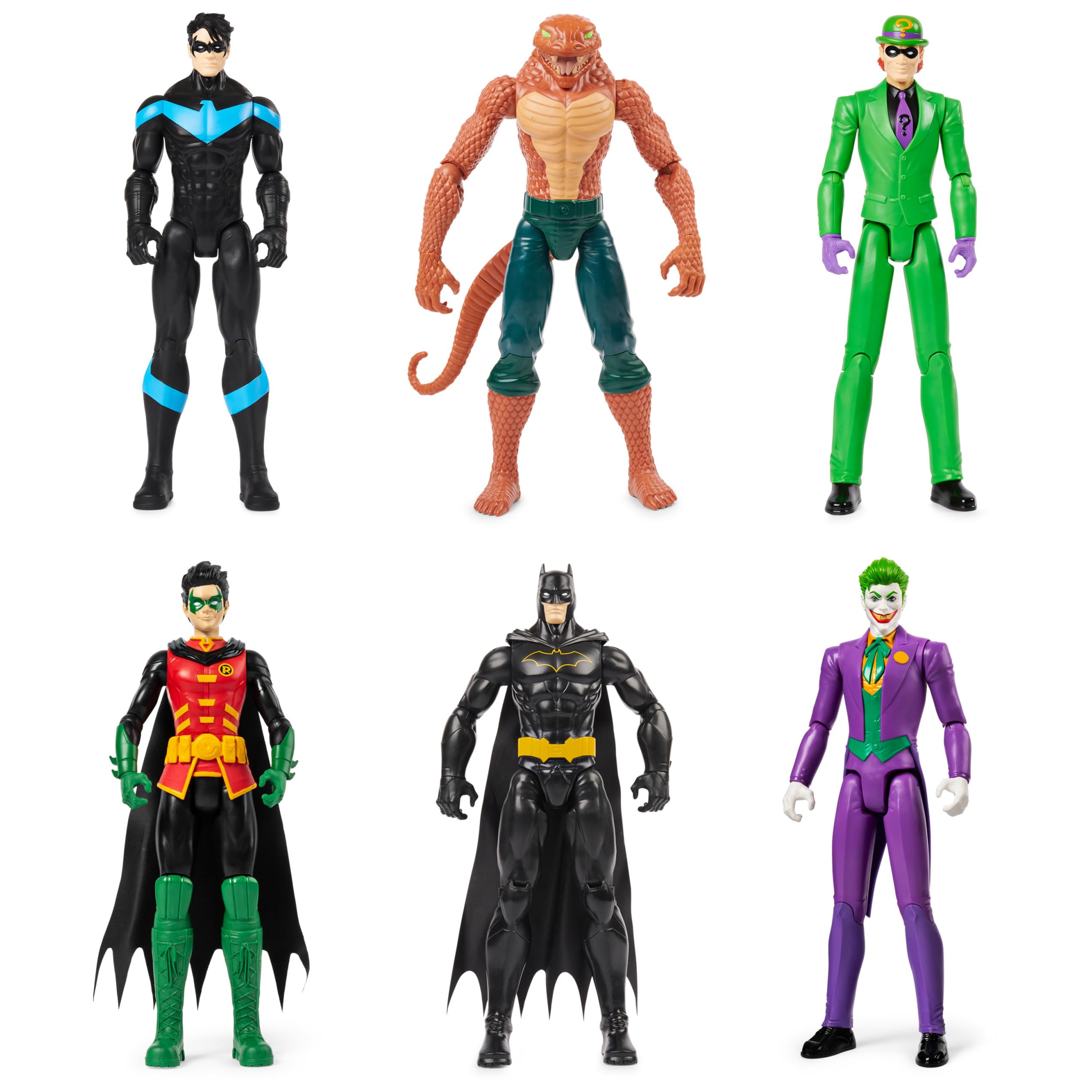 DC Comics, Batman 6-Pack | Batman, Robin, Nightwing, The Joker, The Riddler, Copperhead | 12-inch Action Figures, Kids Toys for Boys and Girls Ages 3 and Up