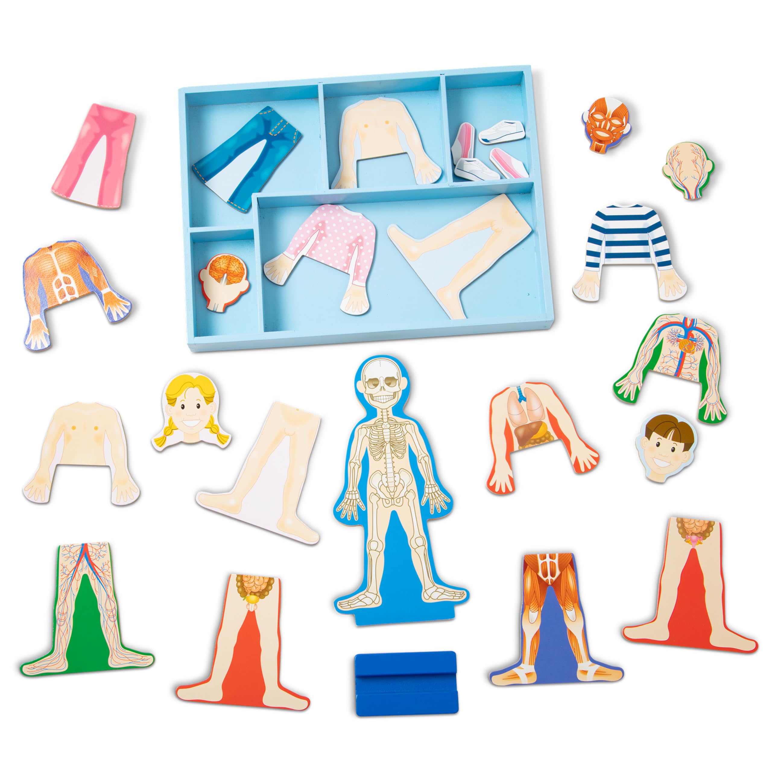 Melissa & Doug Magnetic Human Body Anatomy Play Set With 24 Magnetic Pieces and Storage Tray