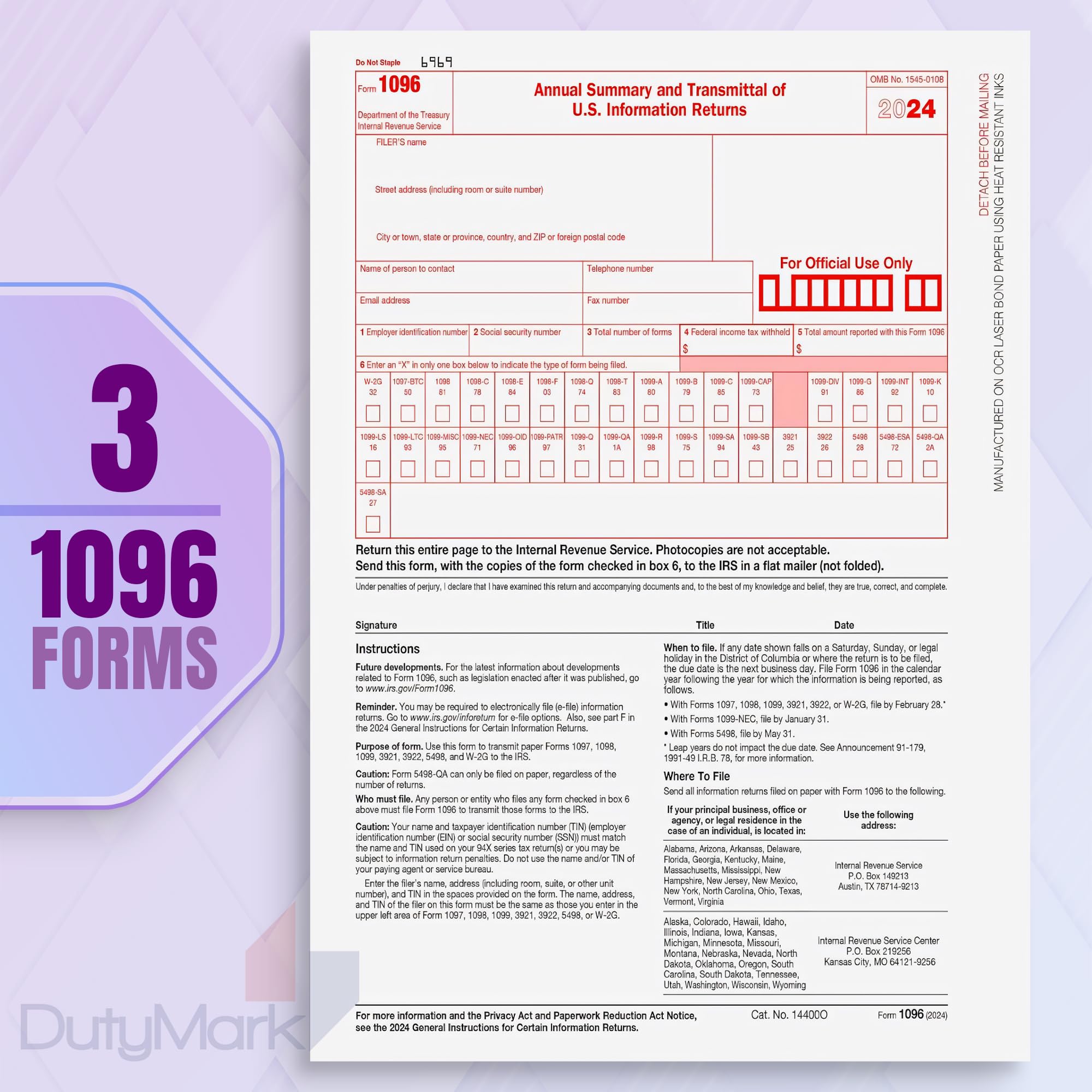 1099 1099 NEC Forms 2024, 4 Part 25 Vendor Kit of Laser Forms, Compatible with QuickBooks and Accounting, 25 Pack, Software and Envelopes NOT Included, Made in The USA