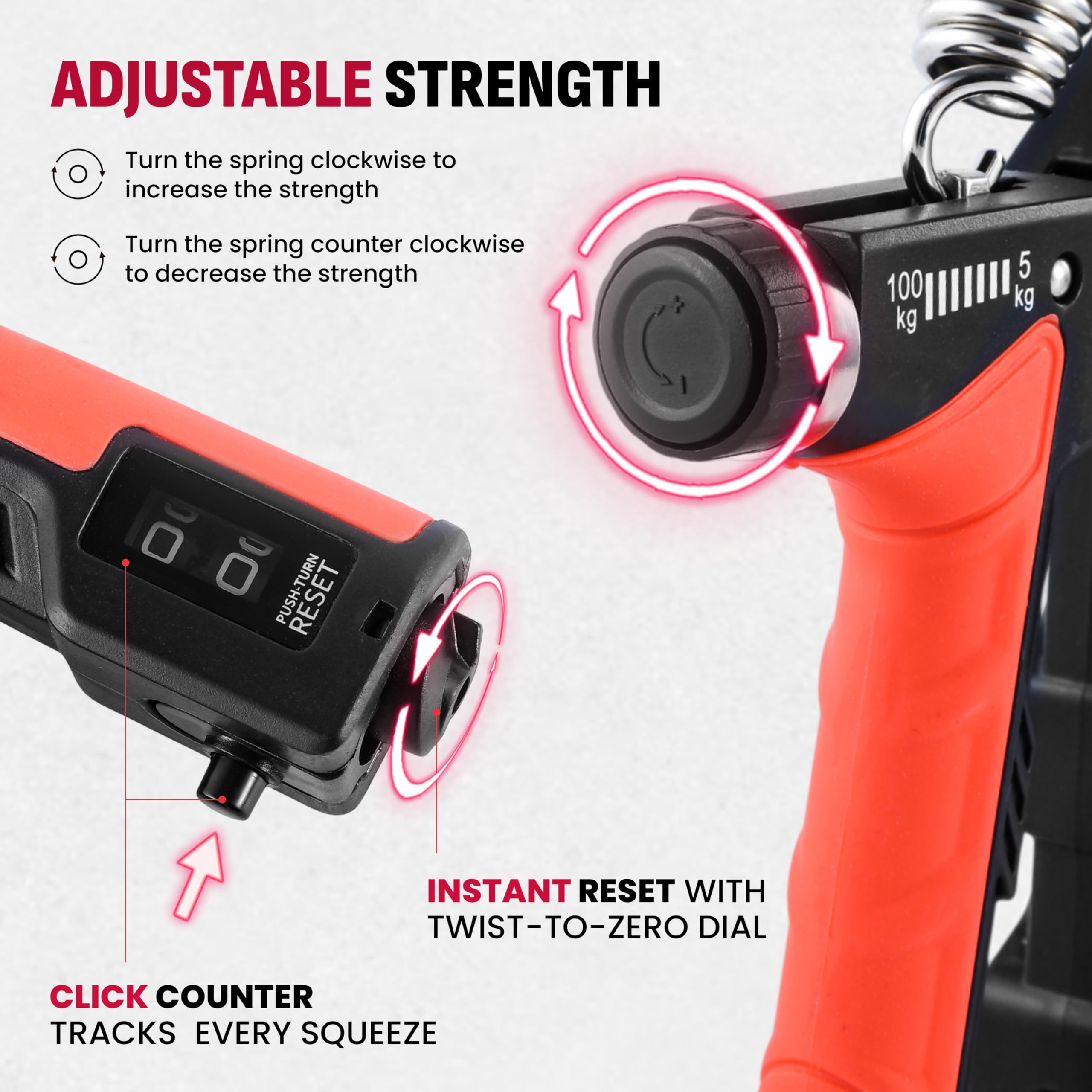 Grip Strength Trainer Kit, 4 Pack Hand Gripper Strengthener with Adjustable Resistance, Forearm Exerciser, Finger Strengthener & Stress Relief Ball for Muscle Building & Injury Recovery (Pack A)