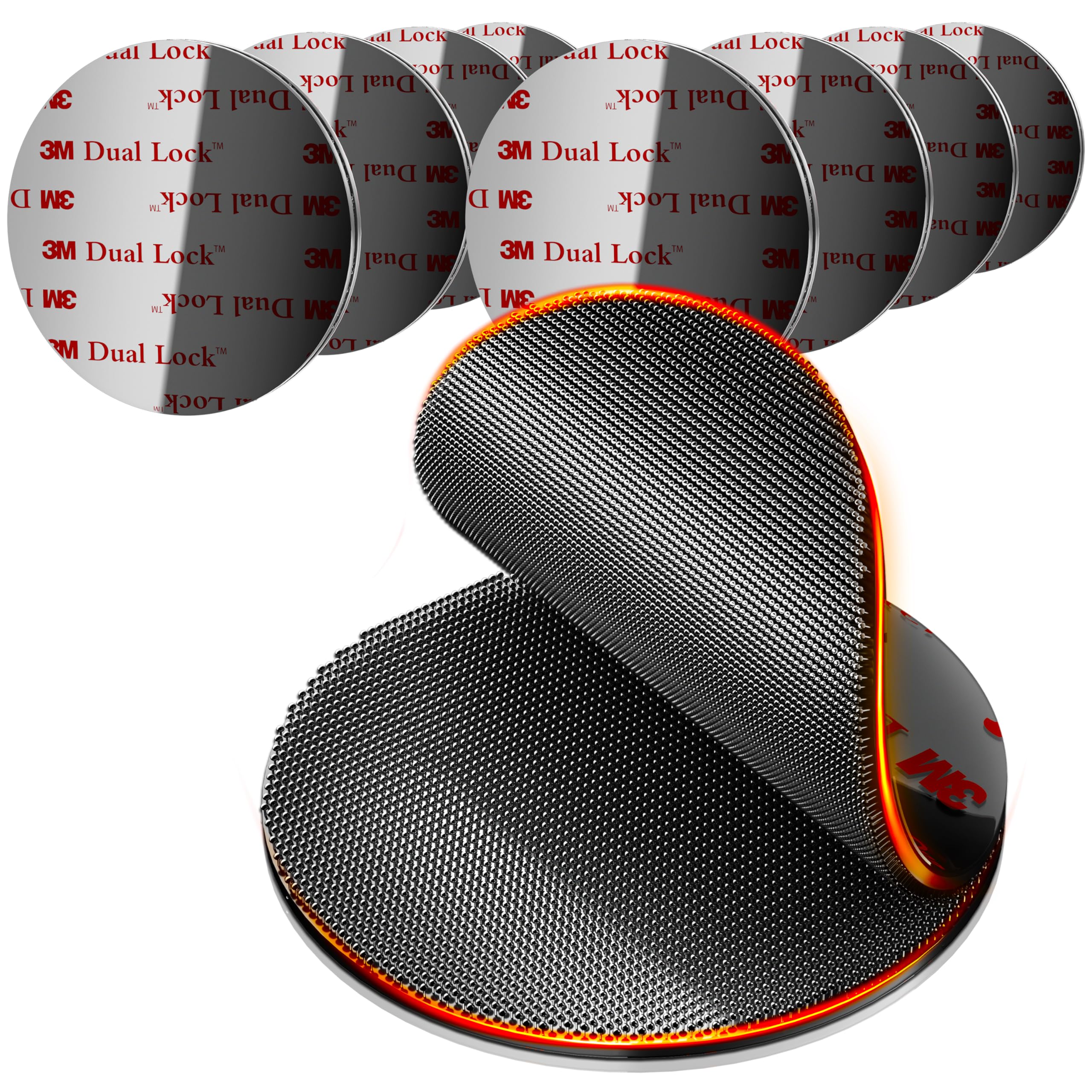 PHIXBEAR 2in Dual Lock Fastener Made of 3M SJ3551CF, 8 PCS Reclosable Interlocking Tape Heavy Duty, EZ Pass Holder Adhesive Hook Lock Sticky Back Mushroom Mounting Tape for Indoor & Outdoor