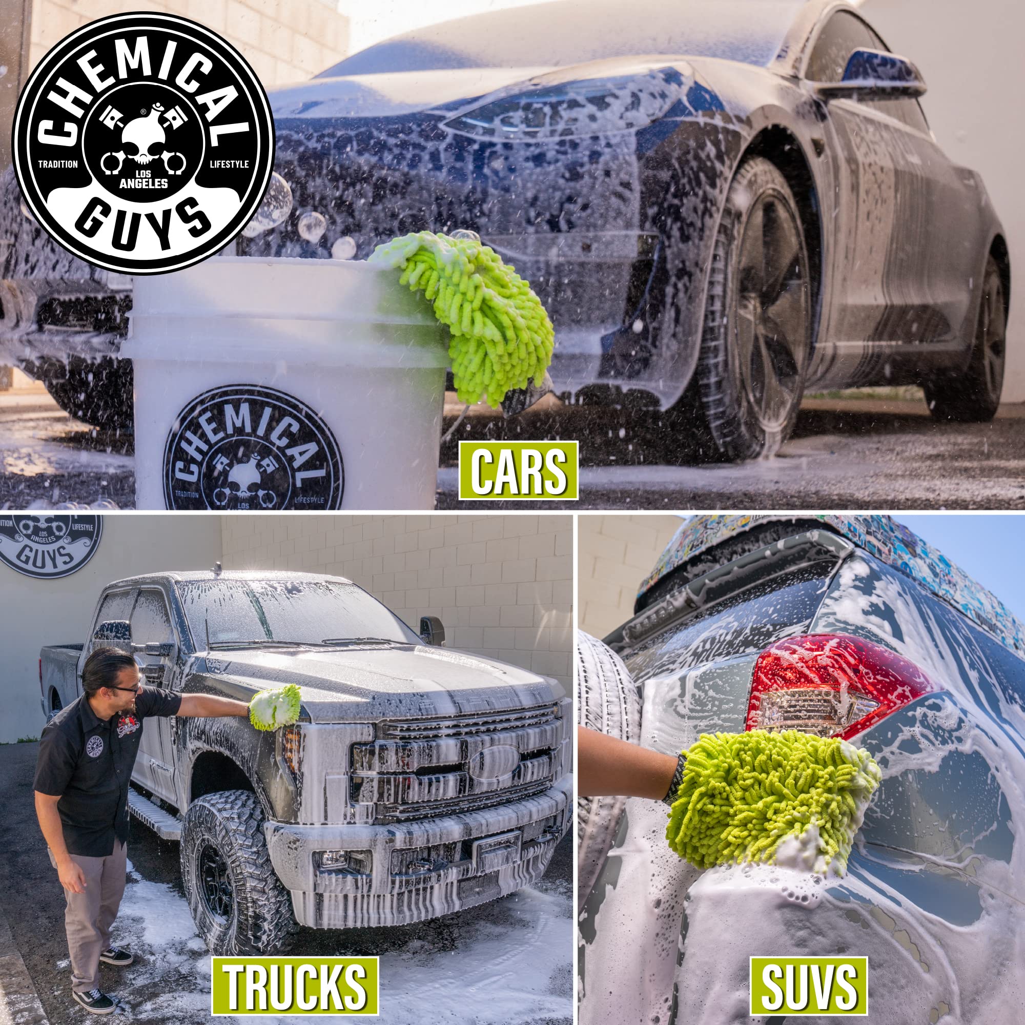 Chemical Guys HOL_128 Car Cleaning Kit, with Car Wash Soap, Car Wash Bucket and 16oz Car Care Cleaning (8 items)
