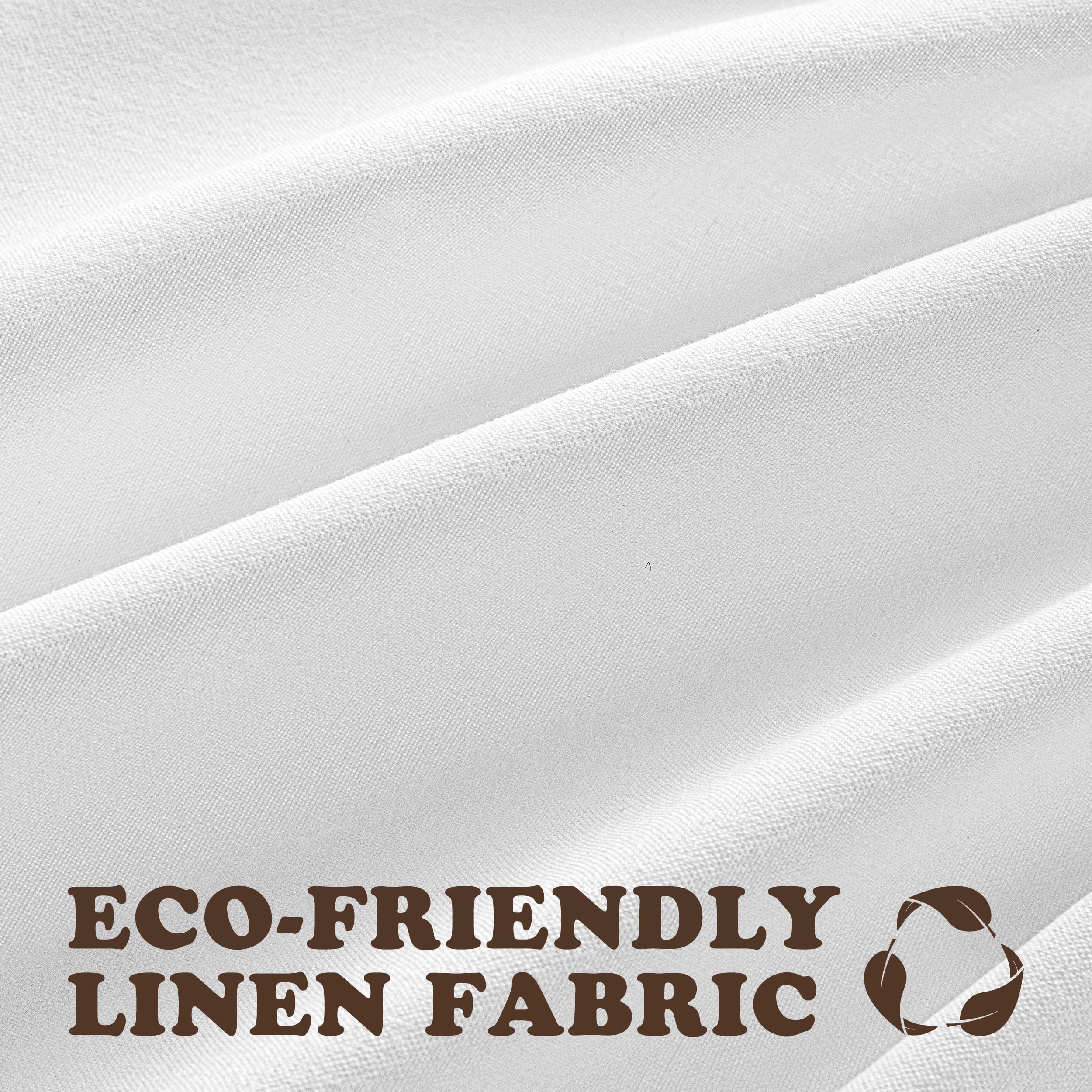 Seasonwood Linen Shower Curtain White Fabric Shower Curtain Boho White Shower Curtains for Bathroom Modern Farmhouse Bathroom Decor (72x72 Inch)