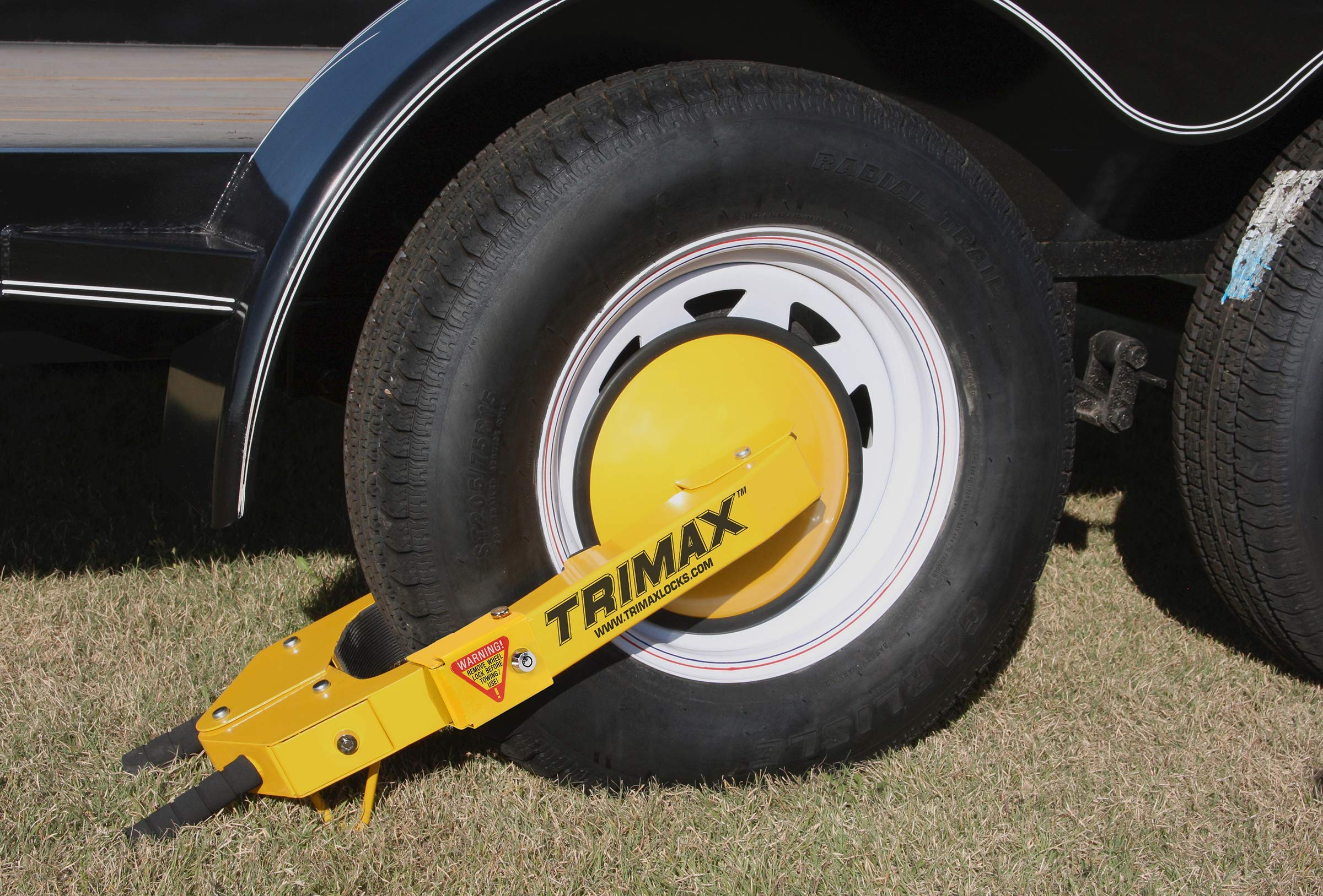 Trimax TWL100 Ultra-Max Adjustable Wheel Lock, Yellow/Black