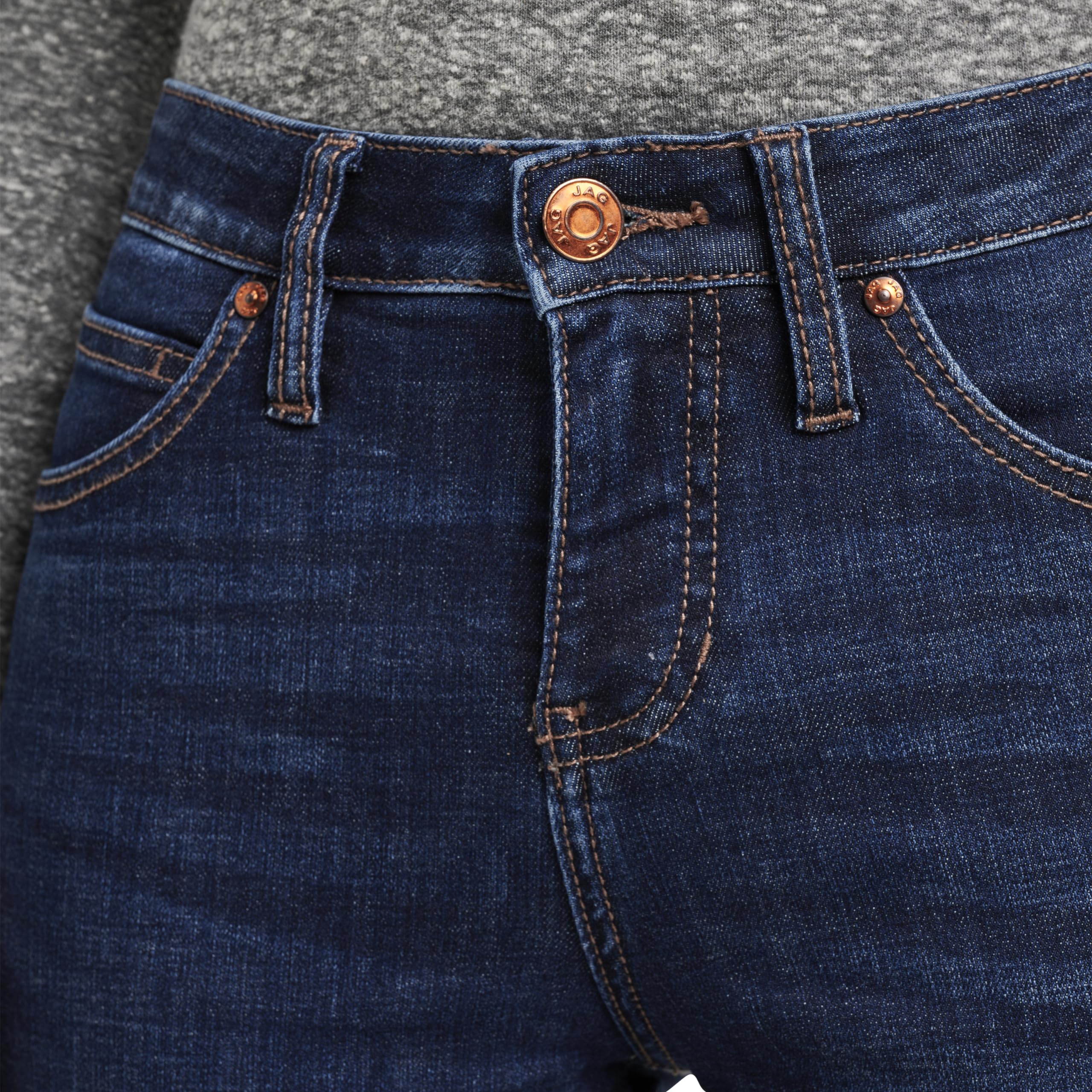 JAG Jeans Women's Carter Mid Rise Girlfriend Jeans, New Night Breeze EDK413, 8