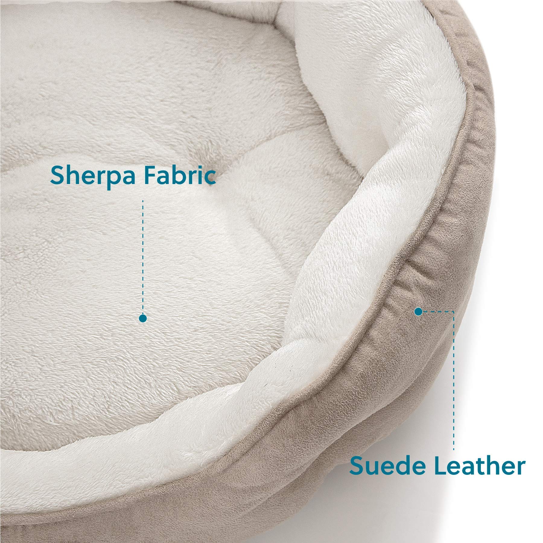 Bedsure Dog Beds for Small Dogs - Round Cat Beds for Indoor Cats, Washable Pet Bed for Puppy and Kitten with Slip-Resistant Bottom, 20 Inches, Camel