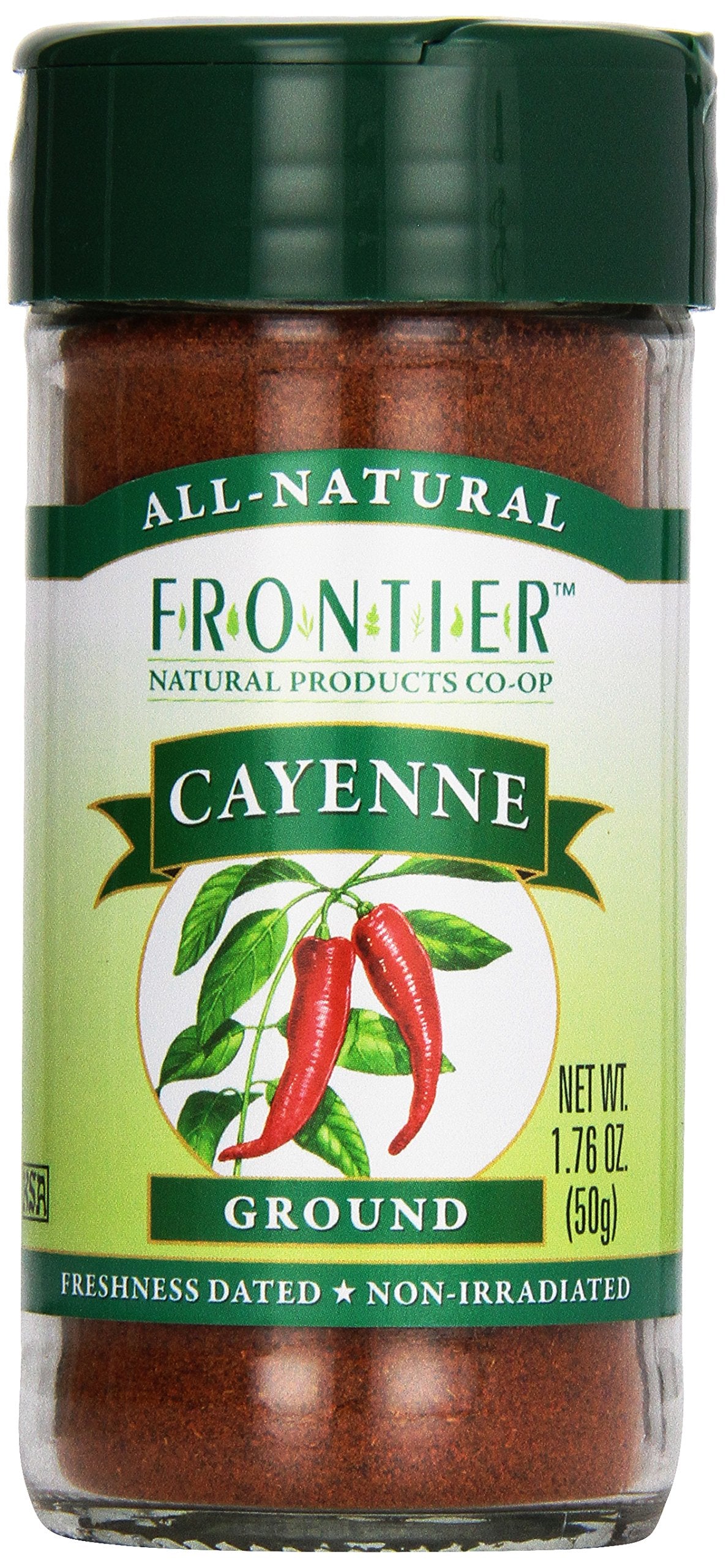 Frontier Co-op Ground Red Cayenne Chili Pepper 75,000 Hu, 1.76 Ounce Bottle, Turn Up The Heat in Your Ethnic Recipes, Kosher