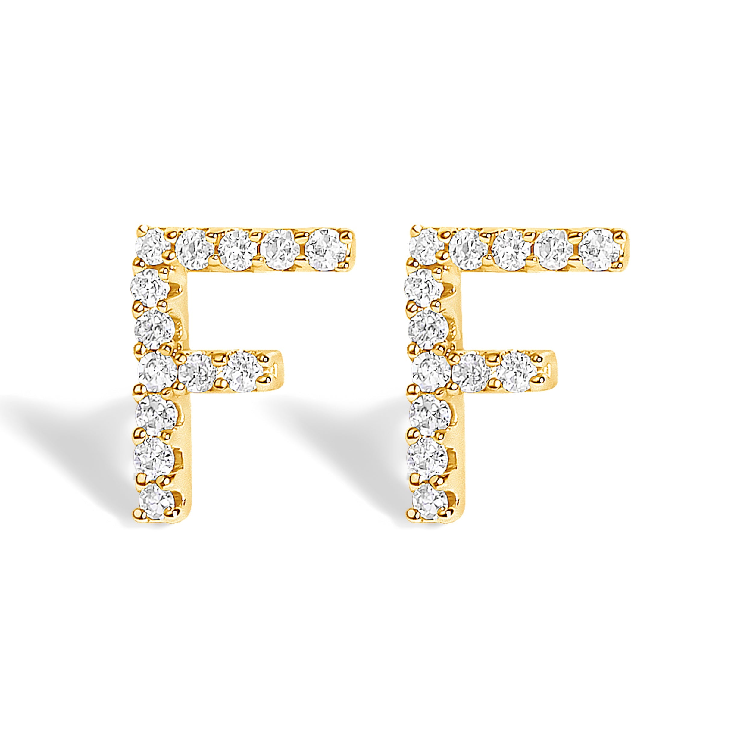 10K White Gold 1/10 Cttw Diamond Initial “A†Stud Earring
