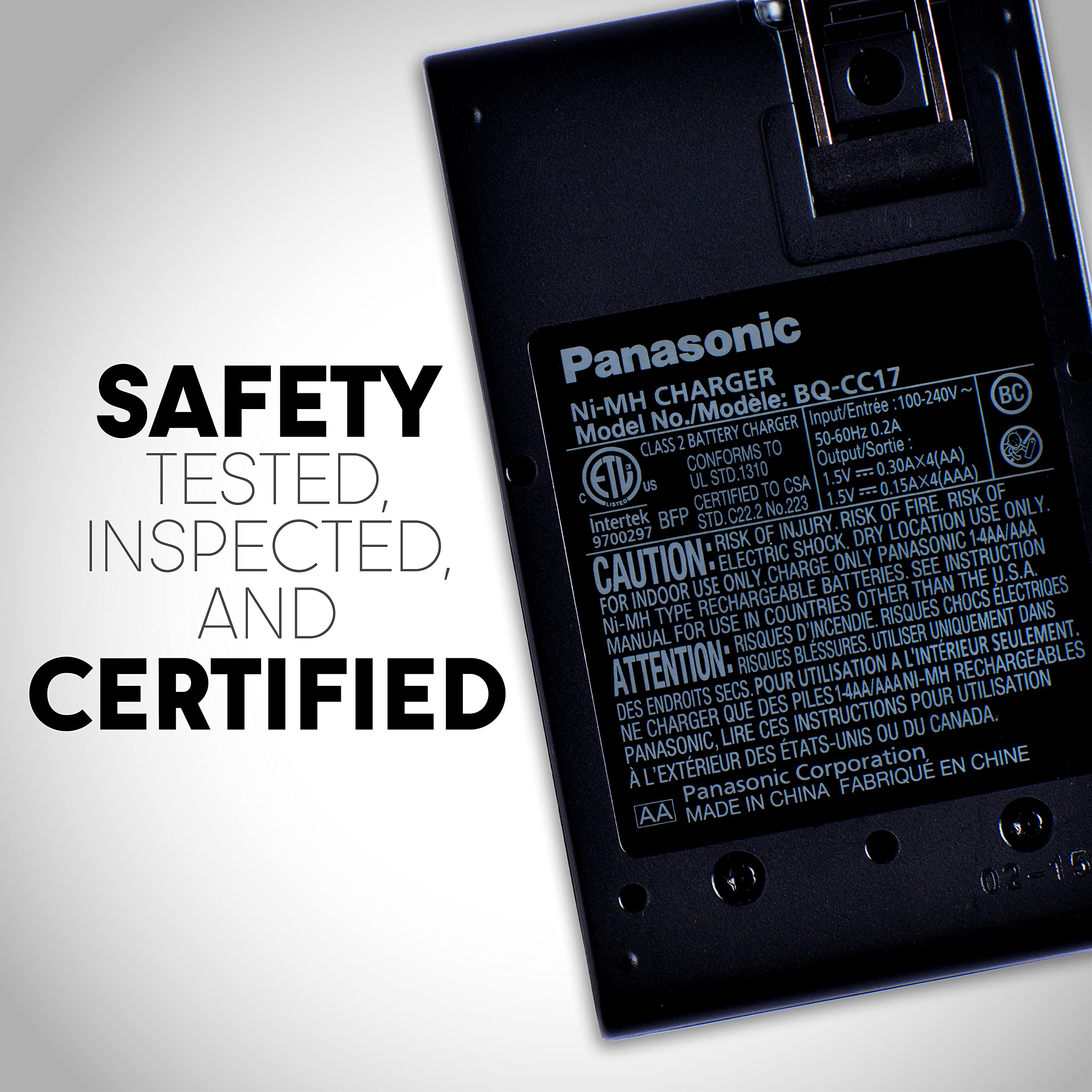 Panasonic BQ-CC17KSBA eneloop Advanced Individual Battery Charger with 4 LED Charge Indicator Lights, Black