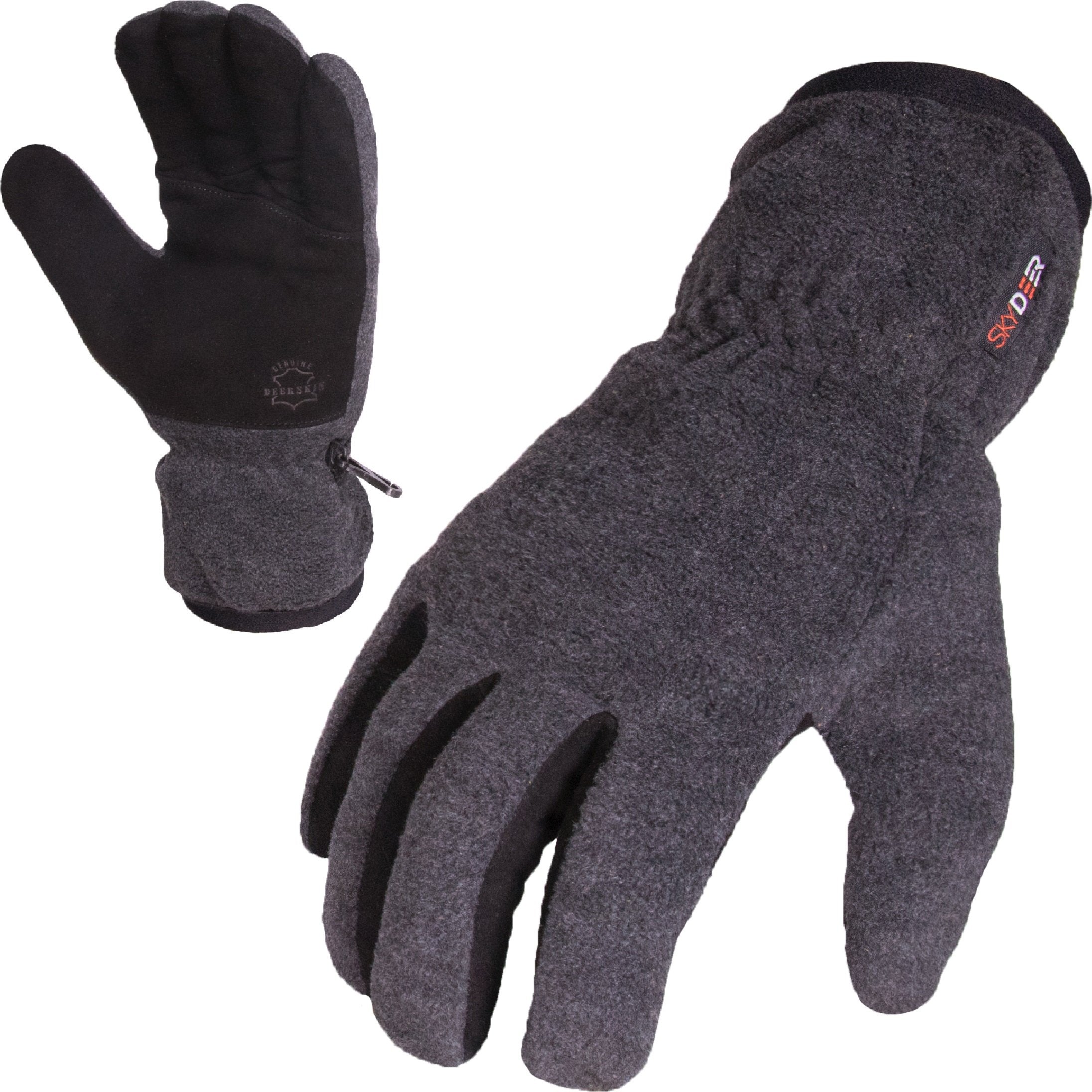 SKYDEER Winter Gloves with Soft Deerskin Suede Leather for Men and Women Cold Weather (SD8662T/L, Warm 3M Thinsulate Insulation)