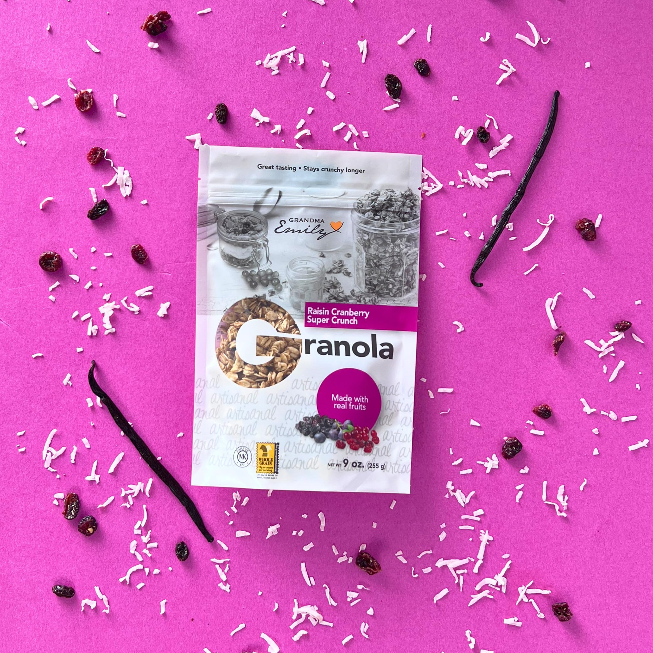 Grandma Emily Raisin Cranberry Super Crunch Granola Cereal, 9 ounce