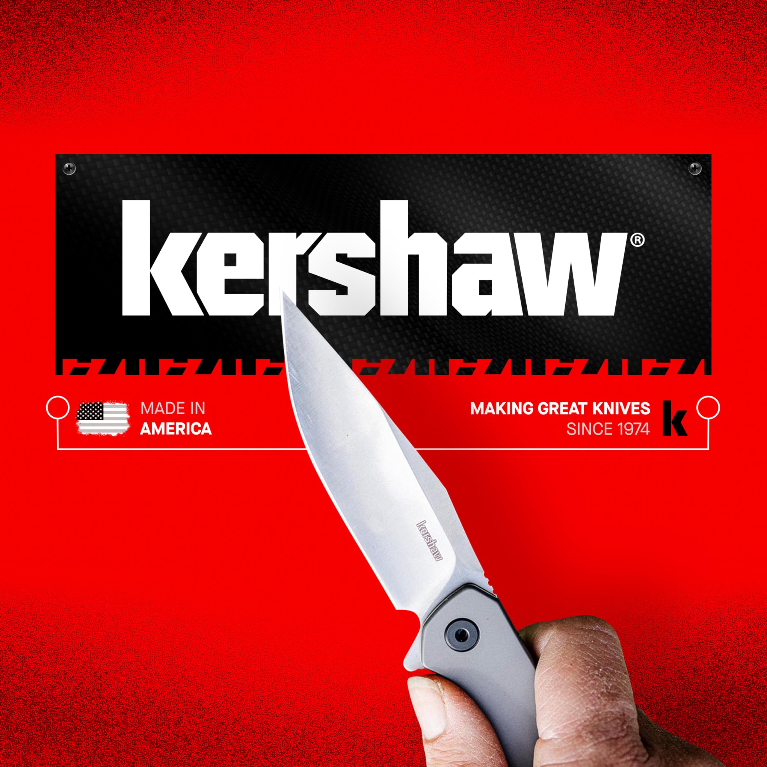 Kershaw Analyst Tanto Pocket Knife, 3.25" 8Cr13MoV Steel Blade, assisted opening, Liner Lock Folder EDC,Black