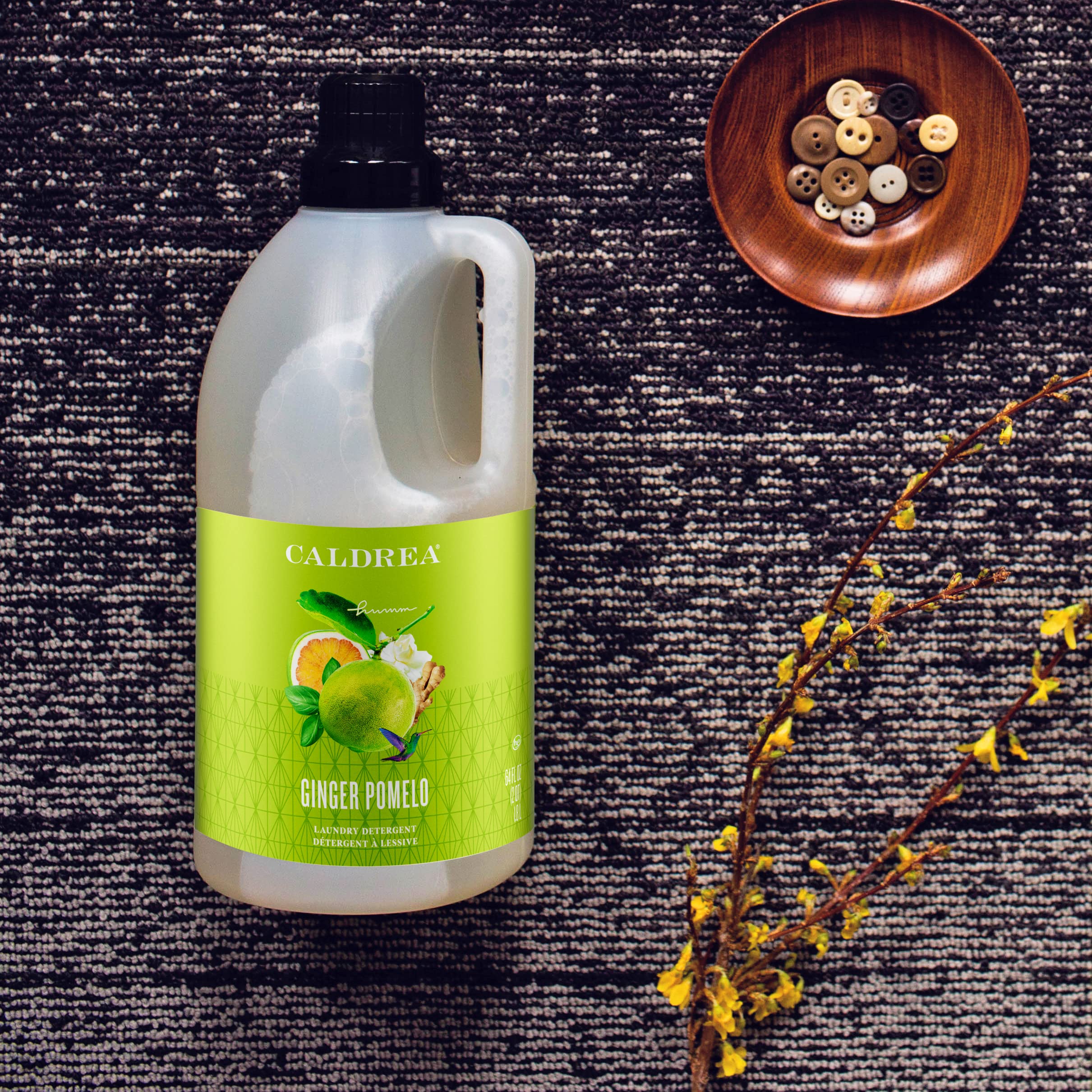Caldrea Liquid Laundry Detergent, Effective for all Fabrics And all Temperatures, Ginger Pomelo Scent, 64 Oz