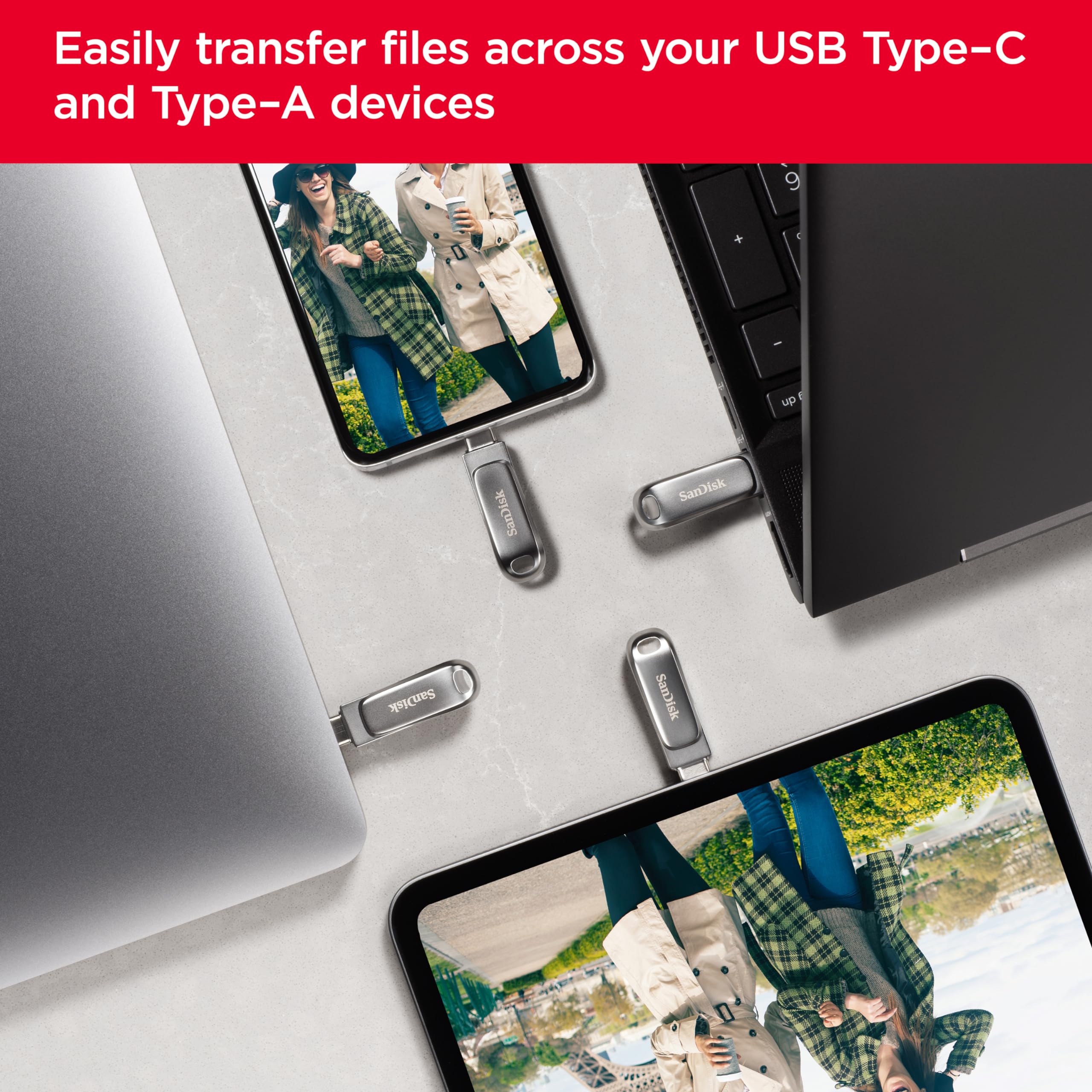 SANDISK 256GB Ultra Dual Drive Luxe USB Type-C - Up to 400MB/s - SDDDC4-256G-GAM46