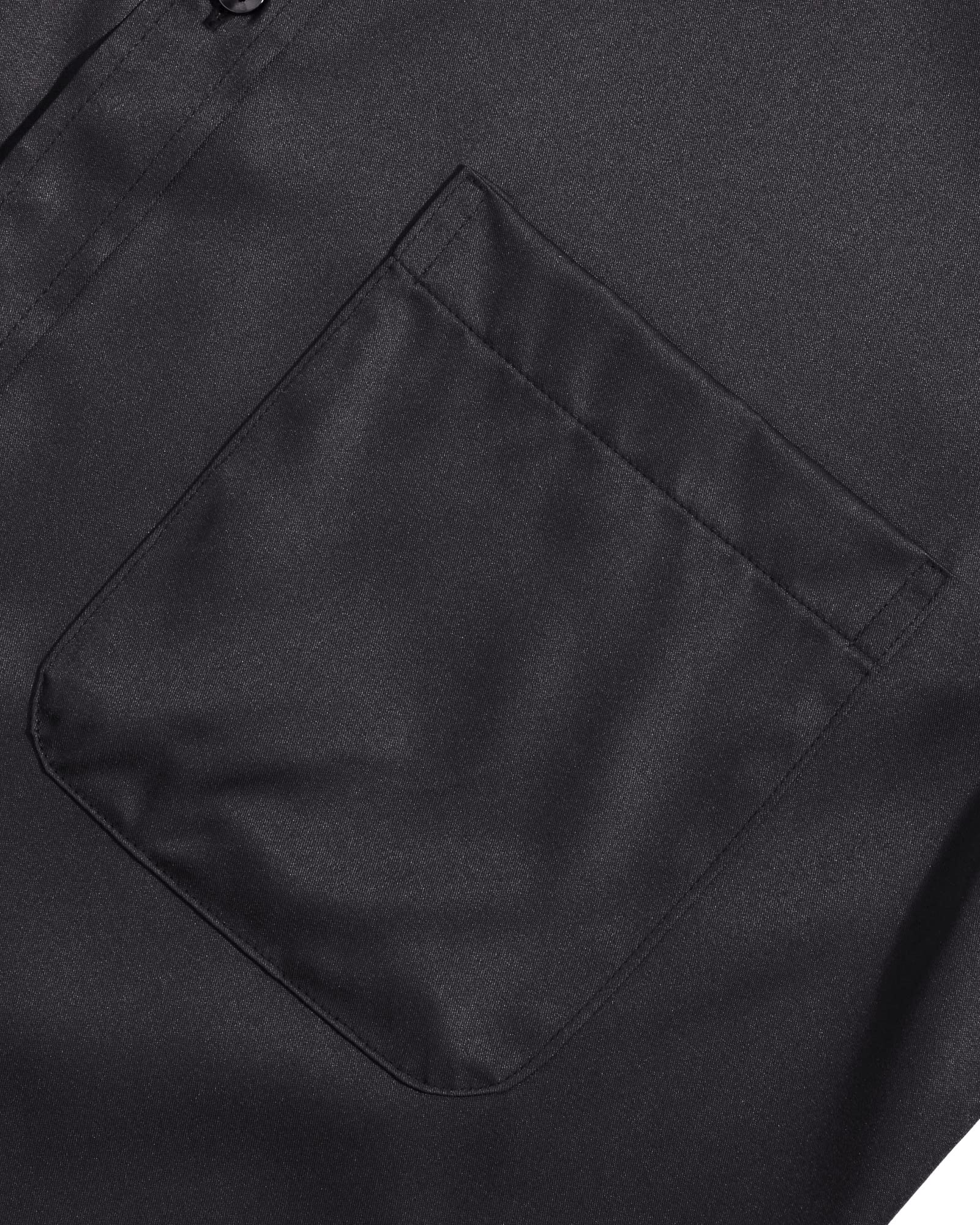 Alimens & Gentle Men's Dress Shirts Long Sleeve Stretch Wrinkle-Free Solid Formal Button Down Shirt with Pocket(Black, Large Tall