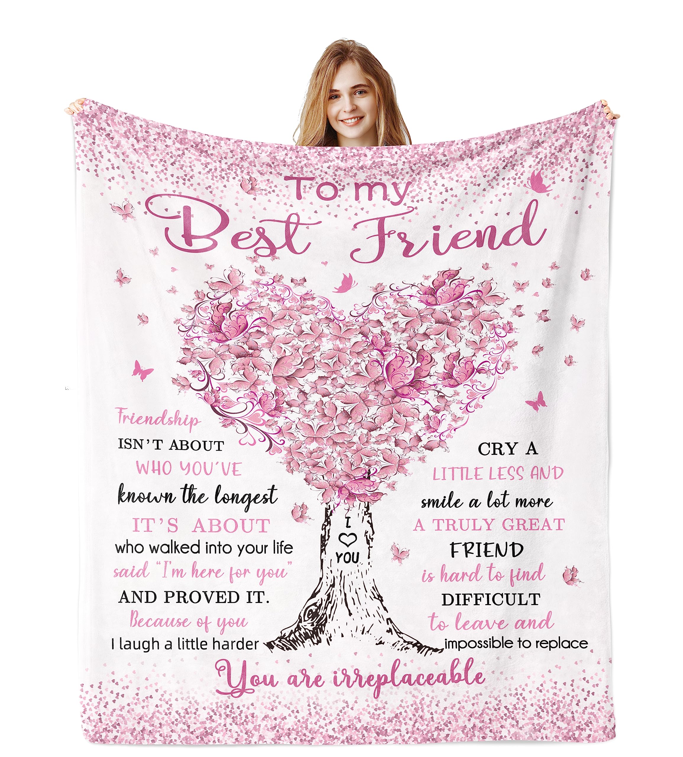 Jamfind Best Friend Birthday Gifts, Gifts for Best Friend Women, Bestie Gifts Blanket 60"x 50", BFF Gifts, Soul Sister Graduation Gifts Ideas for Women, Friendship Unique Gifts, My Best Friend Blanket