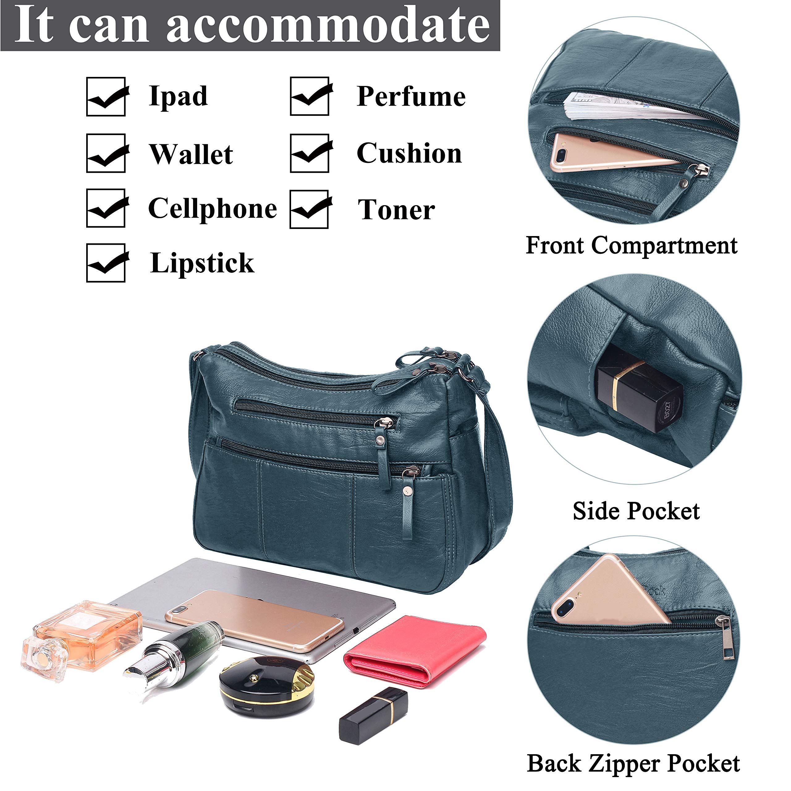 VOLGANIK ROCK Purses for Women Soft PU Leather Shoulder Bag Ladies Crossbody Purse and handbags Lightweight Pocketbook