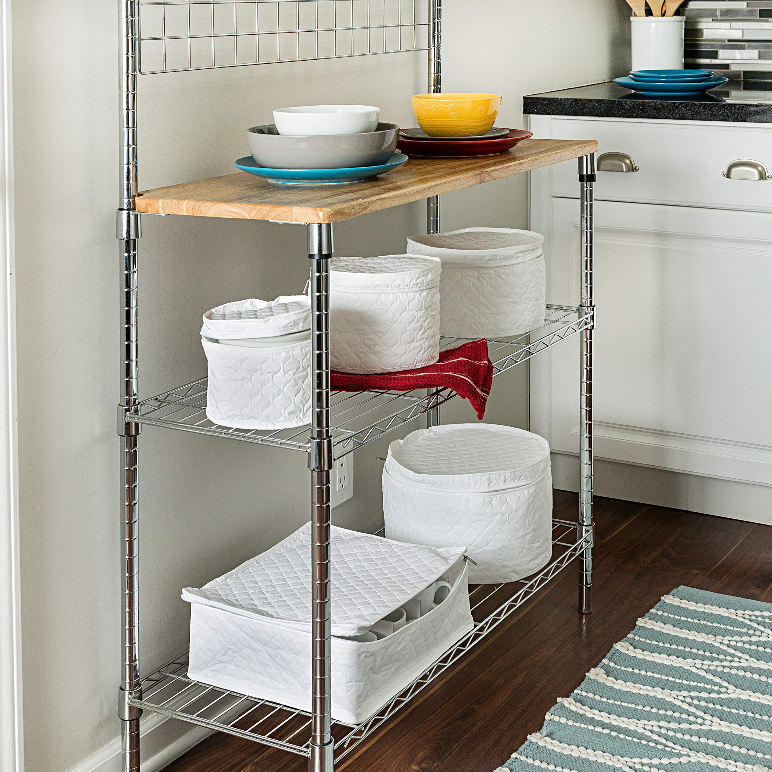 Honey-Can-Do SFT-01630 Dinnerware Storage Set, 5-Piece,White