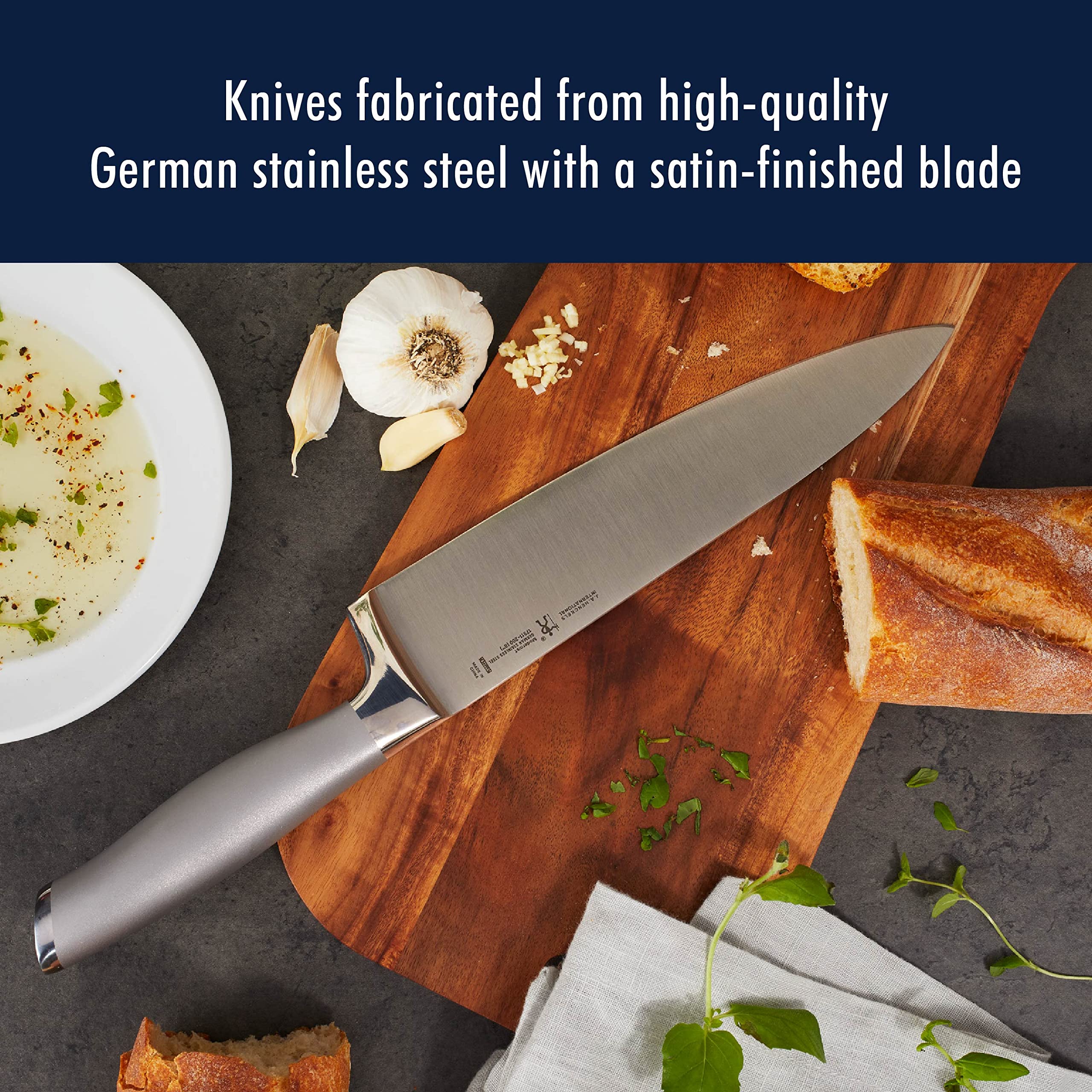 Henckels International Modernist 6-pc Knife Block Set | Paring Knife, Serrated Utility Knife, Utility Knife, Chef’s Knife & Kitchen Shears