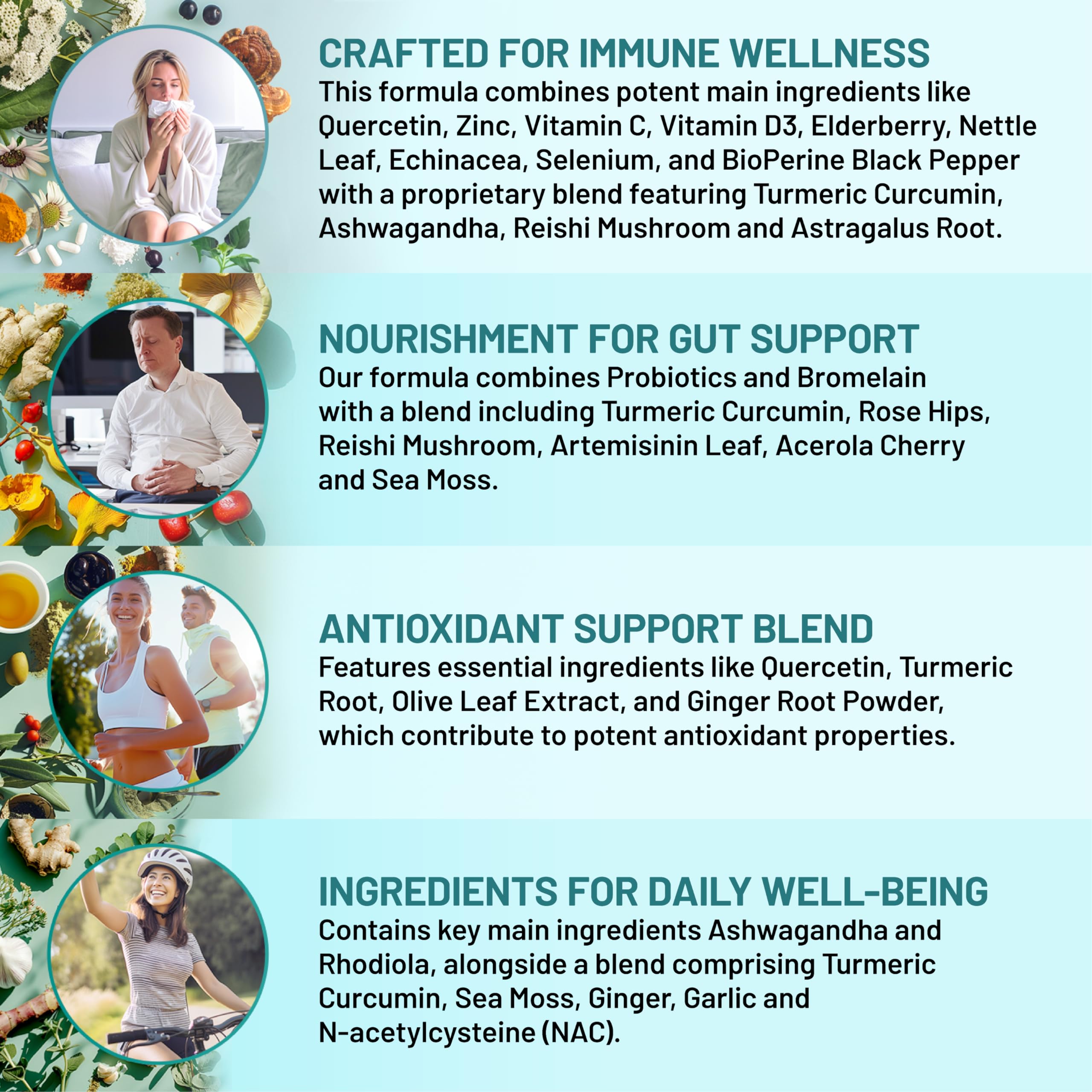 27-in-1 Hair Skin and Nails Vitamins (6810mg) w/Biotin and Collagen Hair Growth Vitamins with Probiotics and Saw Palmetto, 90 ct - 28-in-1 Quercetin with Bromelain for Daily Immune Defense (120ct)