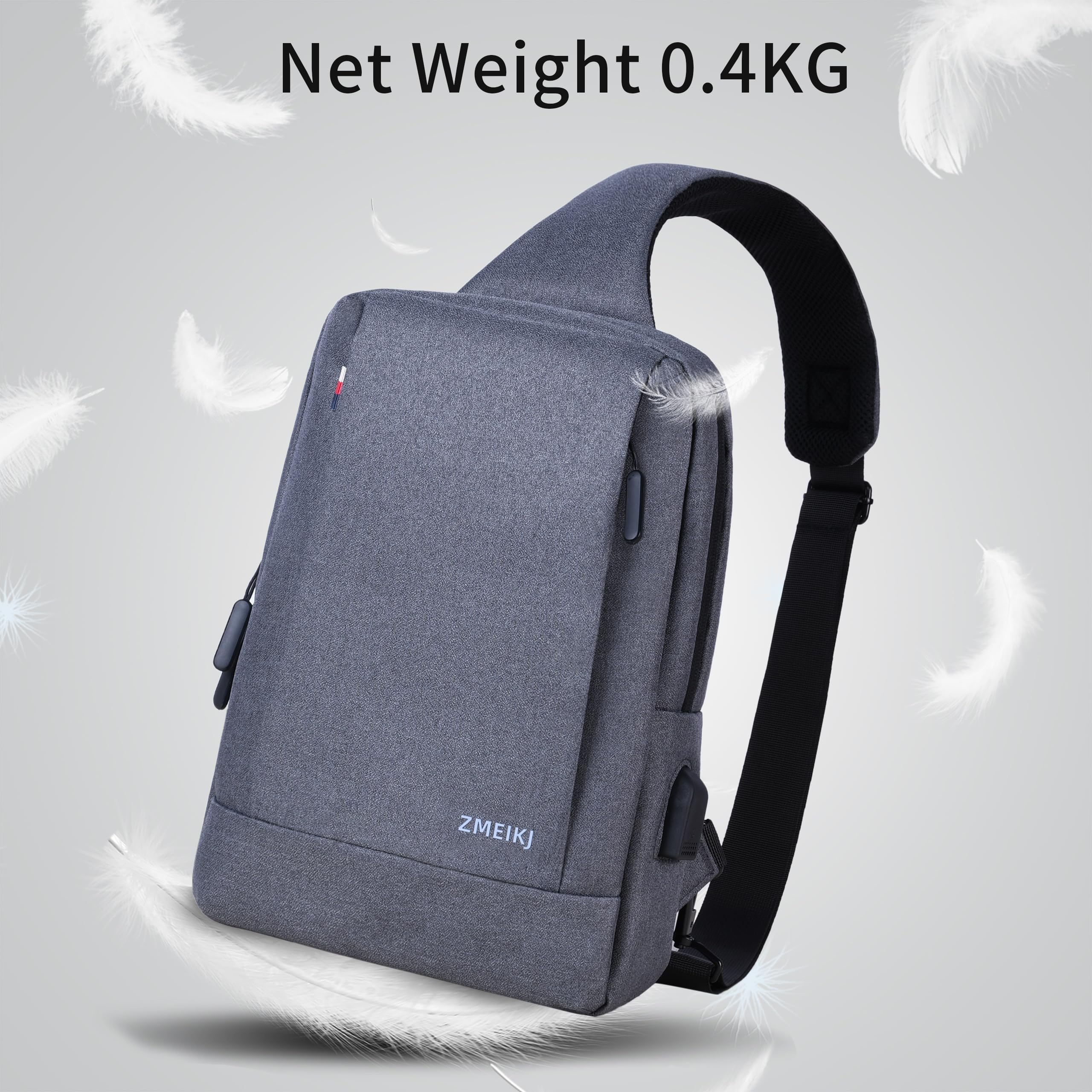 ZMEIKJ Messenger Bag for Men Women Sling Bag Crossbody Backpack Satchel Bag Daypack 9.7" iPad Bag Work Travel Hiking Casual