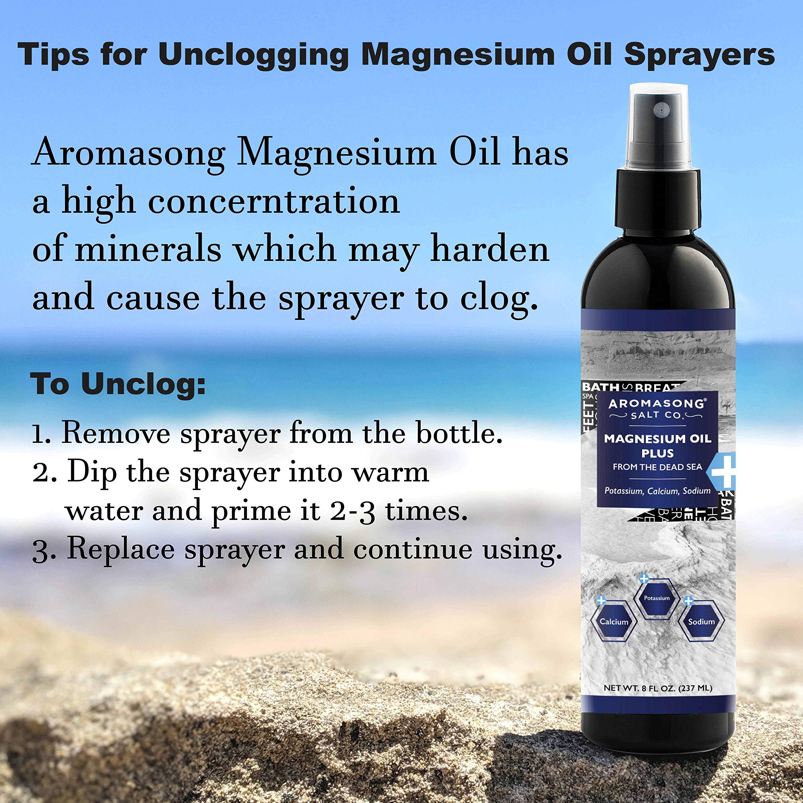 Aromasong Extra Strength Ultra-Pure Magnesium Spray (23mg Magnesium in Each Spray) 8 Oz, Known to be Used for Soothing Headaches, and Leg Discomfort