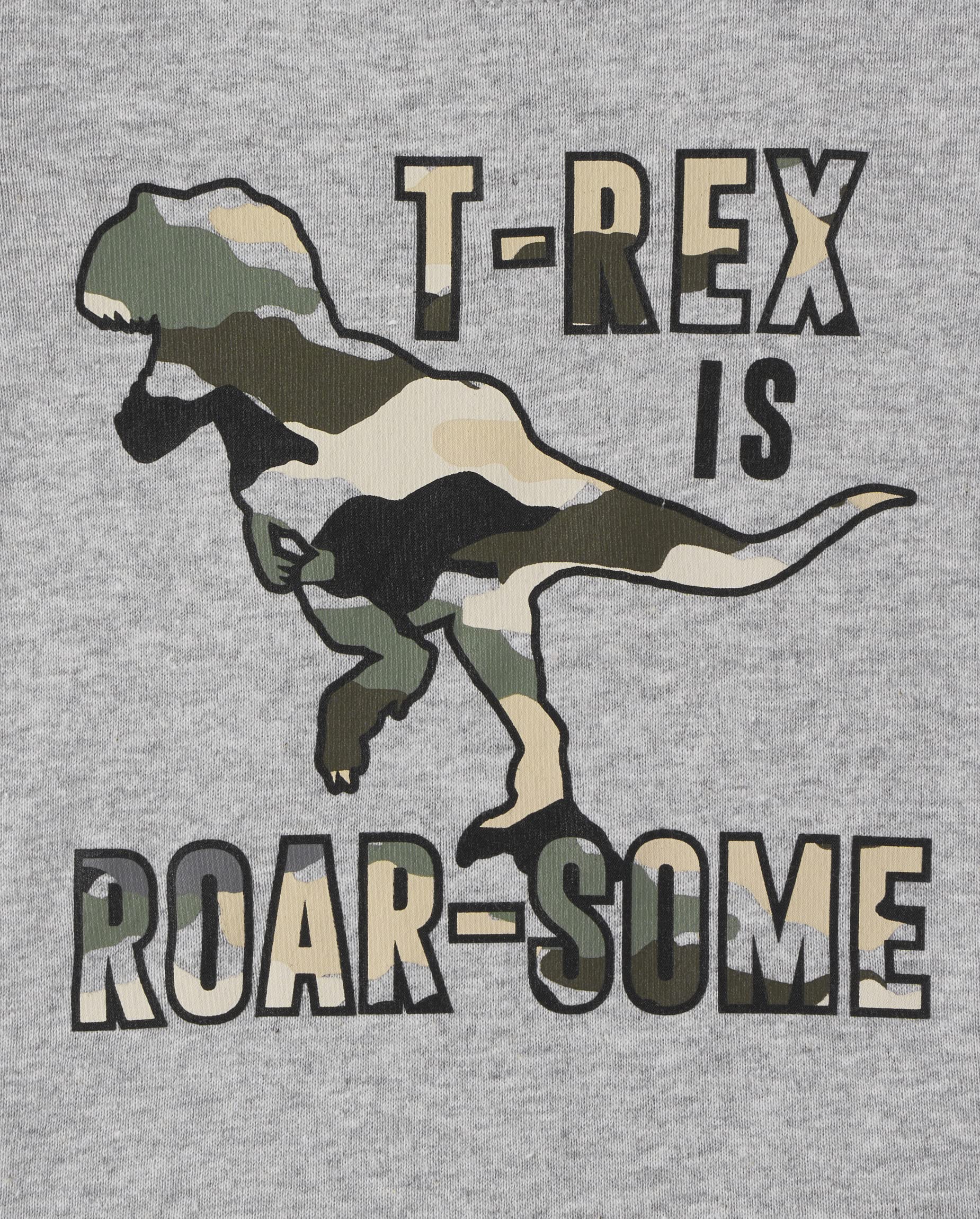 The Children's Place Baby Boys' and Toddler Short Sleeve Top and Pants 2 Piece Pajama Sets, Trex Roarsome, 3T