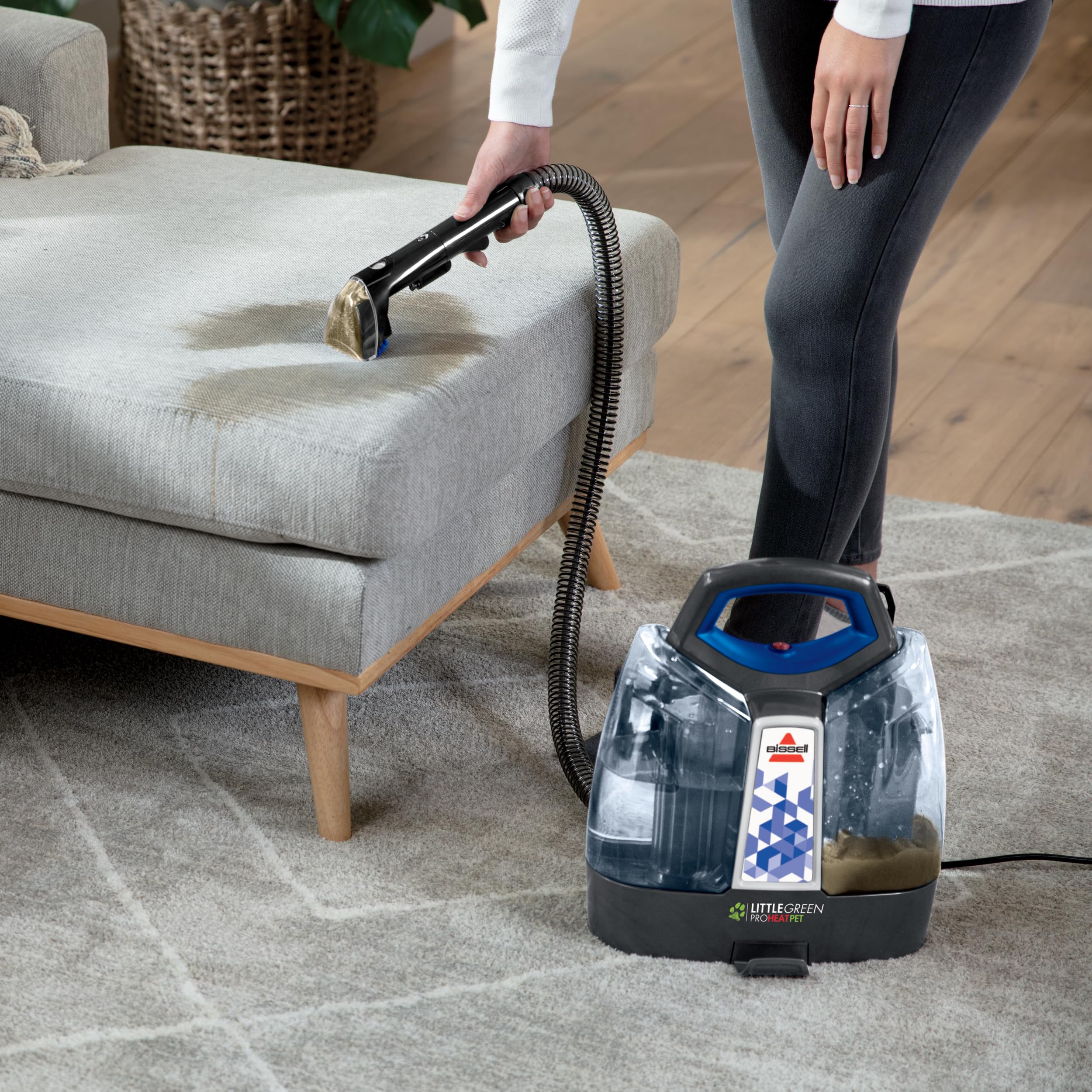 BISSELL Little Green Proheat Portable Deep Cleaner/Spot Cleaner and Car/Auto Detailer with self-Cleaning HydroRinse Tool for Carpet and Upholstery, Purple