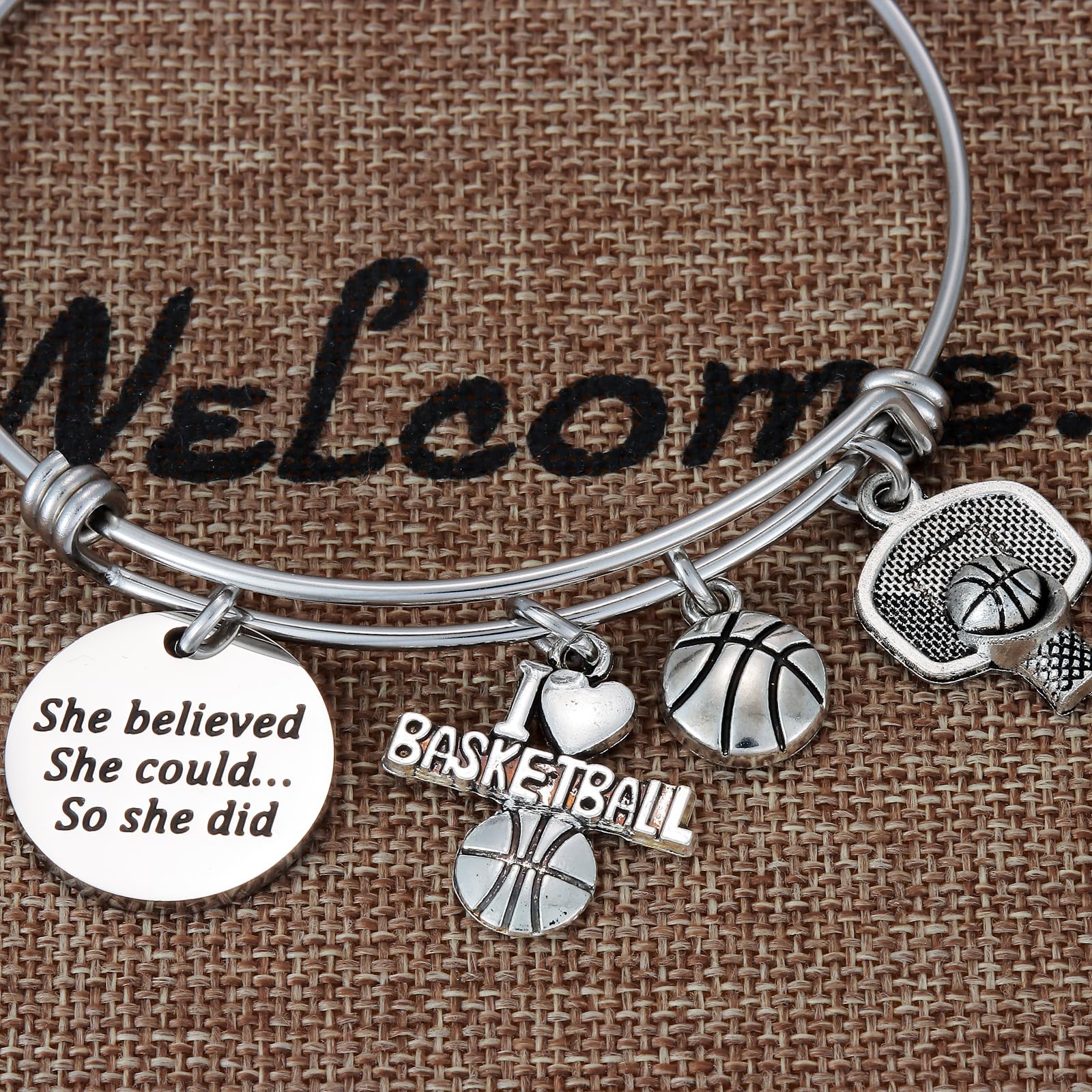 Basketball Bracelet Gifts for Women Basket Ball Lovers Basketball Team Bracelet