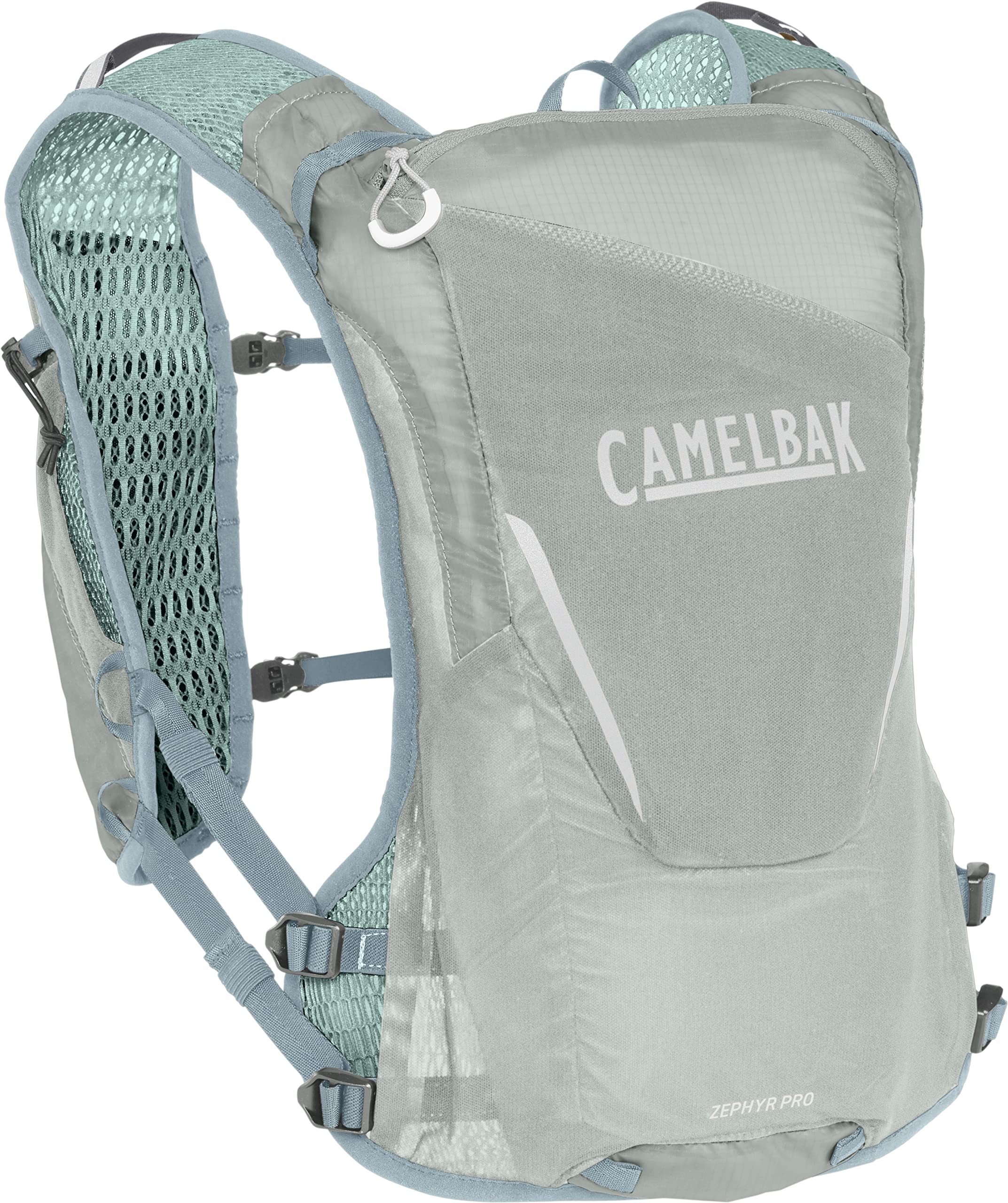 CamelBak Zephyr Pro Running Hydration Vest 34oz – Body Mapping Technology, Pigeon/Blue Surf