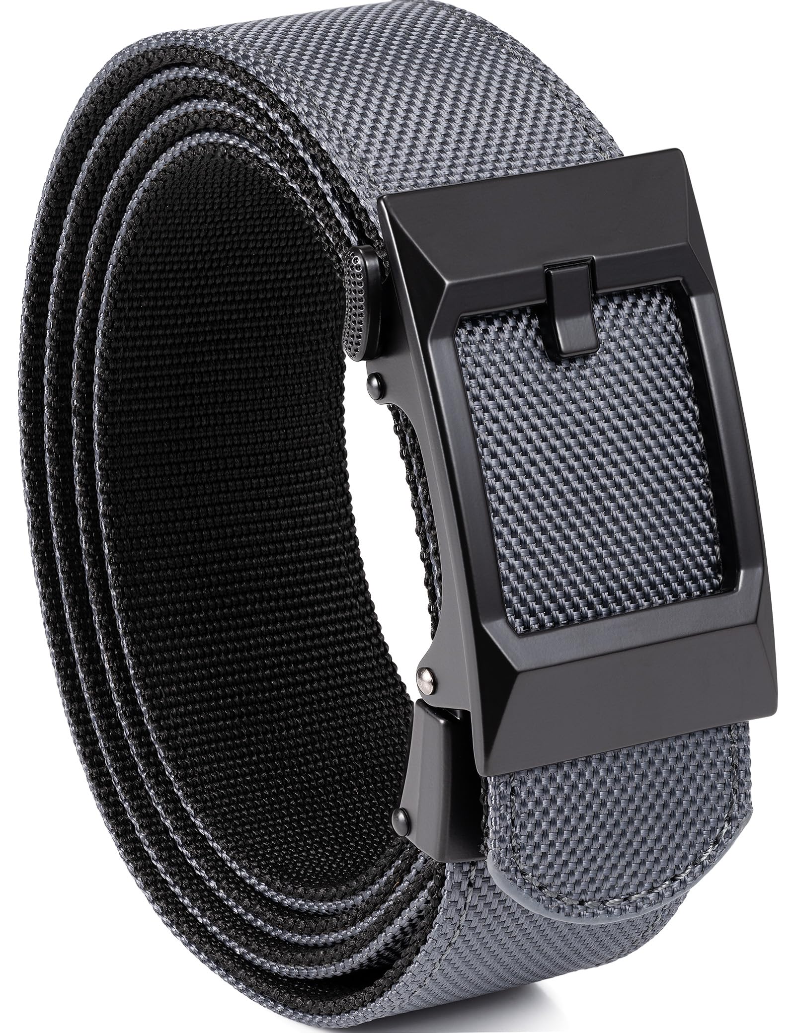 GEIT Nylon Ratchet Belts for Men,Casual Jeans Web Belt with Automatic Slide Buckle,Customizable Fit (35mm)