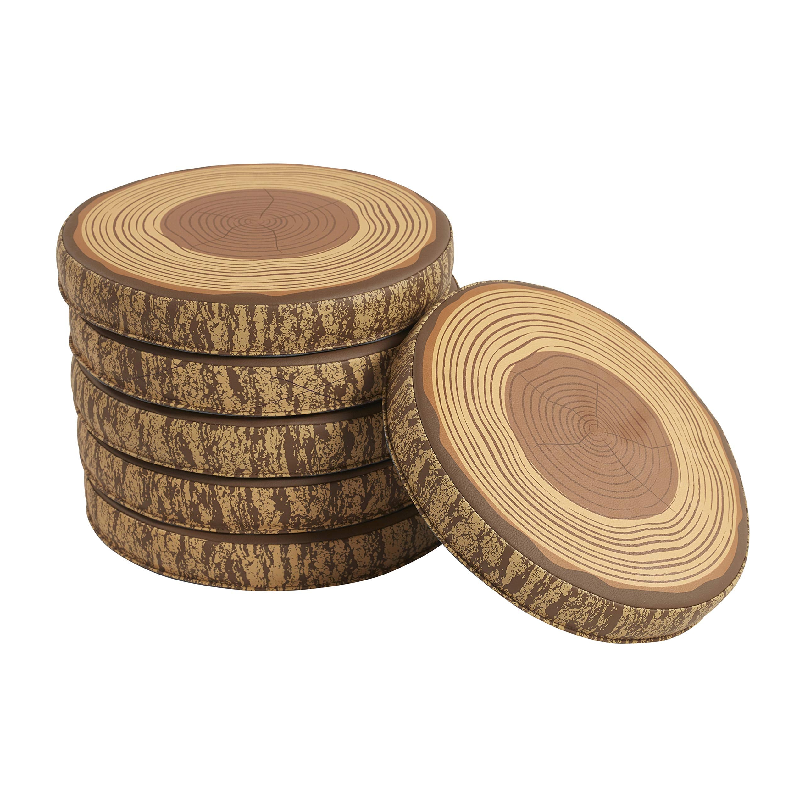 ECR4Kids SoftZone Tree Polyurethane Foam Floor Cushions, Flexible Seating, Chocolate, 6-Pack