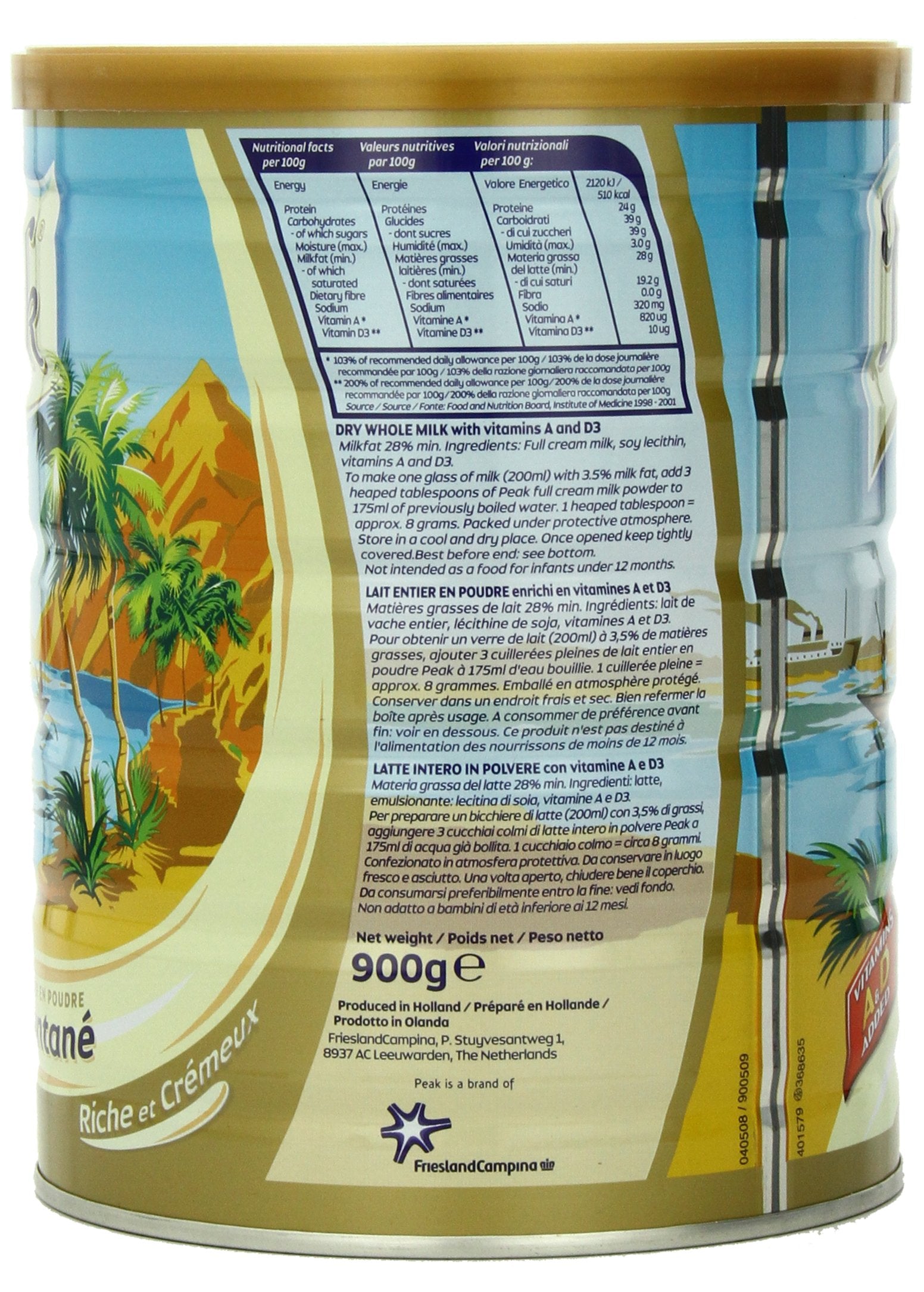 Peak Dry Whole Milk Powder, 900-Grams (Packaging May Vary)