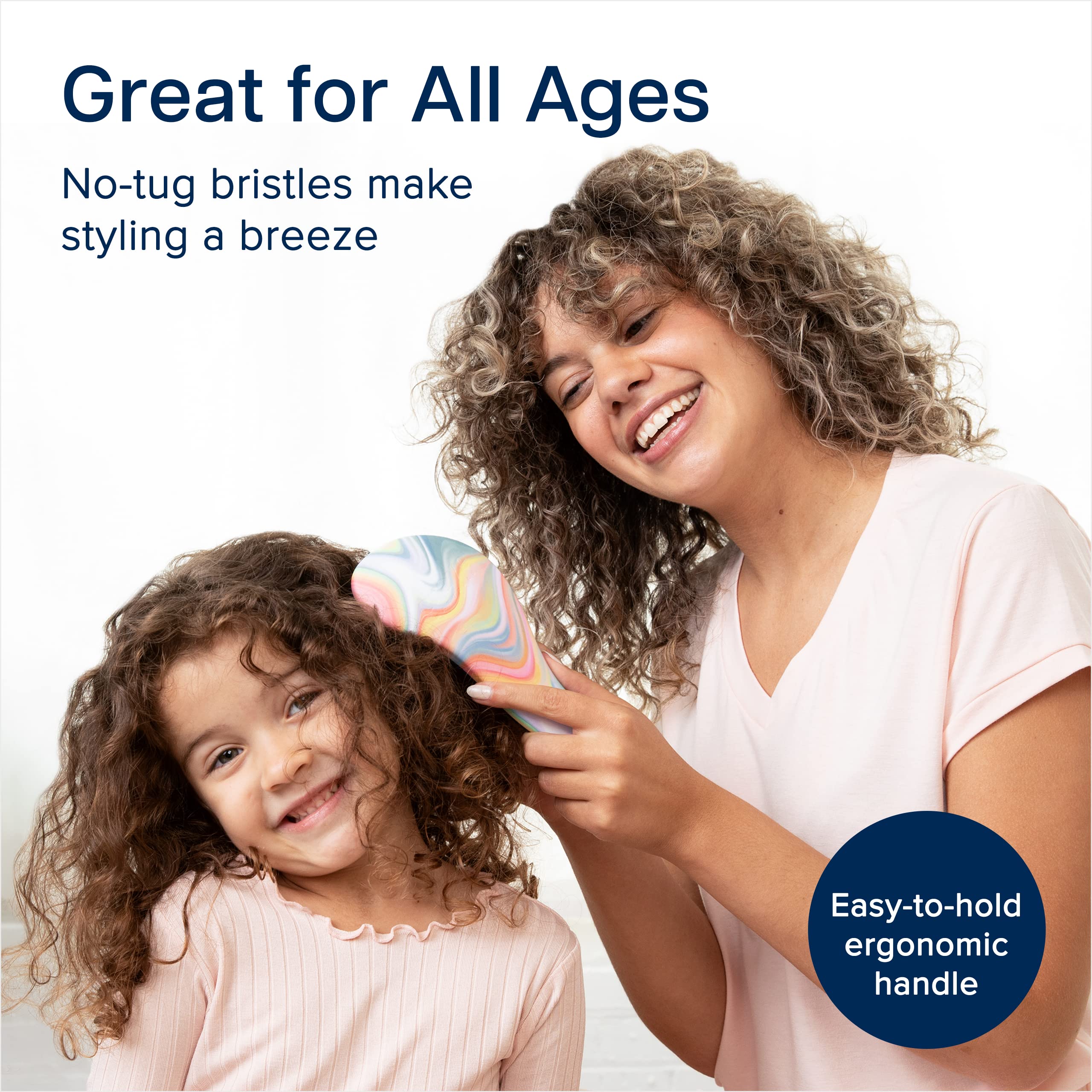 Crave Naturals Glide Thru Detangling Brush for Adults & Kids Hair - Detangler Natural, Curly, Straight, Wet, Dry Hairbrush Men&Women, Little Girl Accessories, Soft Hazy Swirl, 1 count