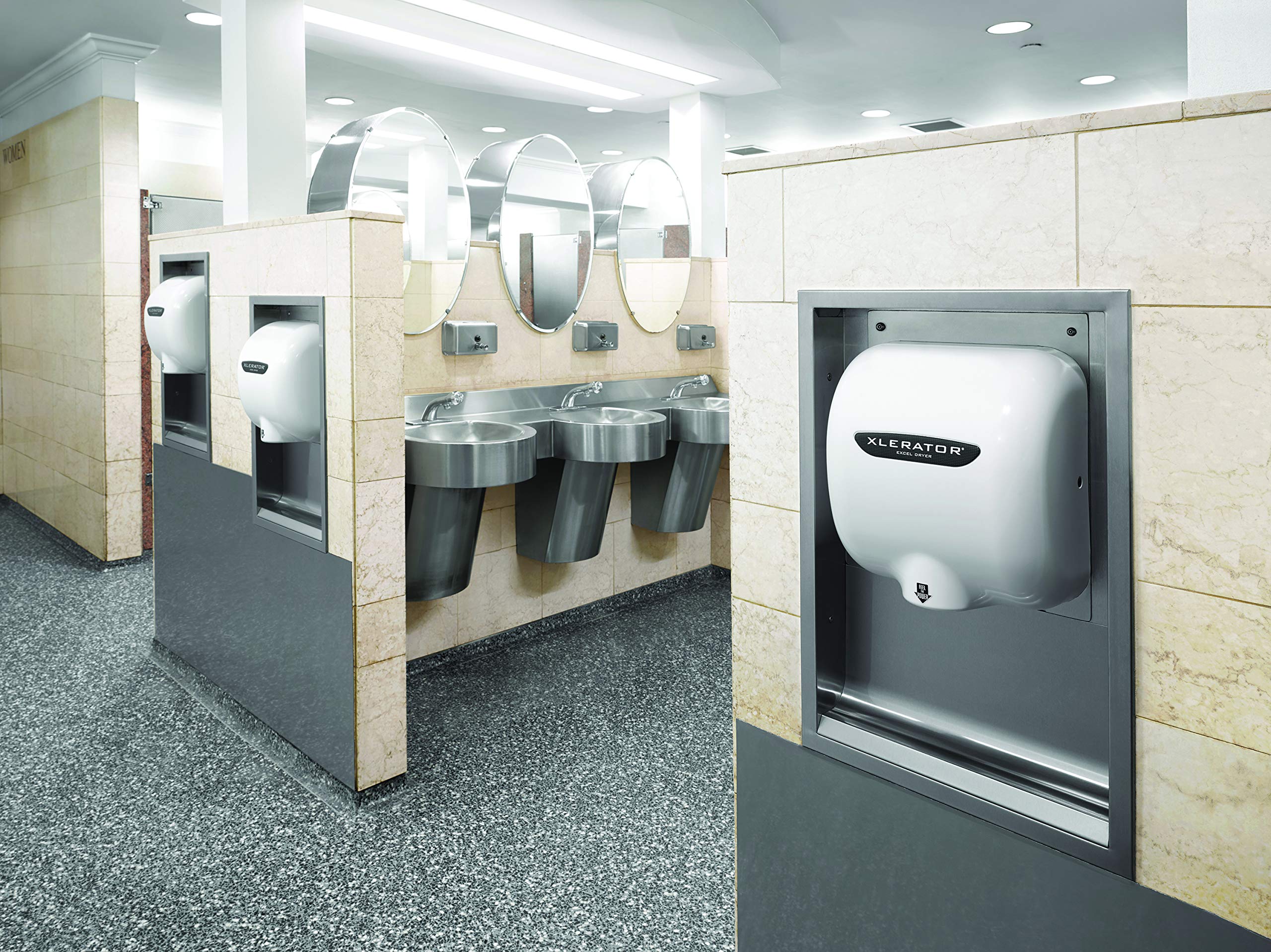 XLERATOR XL-BW-1.1N-110-120V 12.5 Amps 120V White Thermoset (Bmc) Hand Dryer, 12.68" x 11.75" x 6.68"