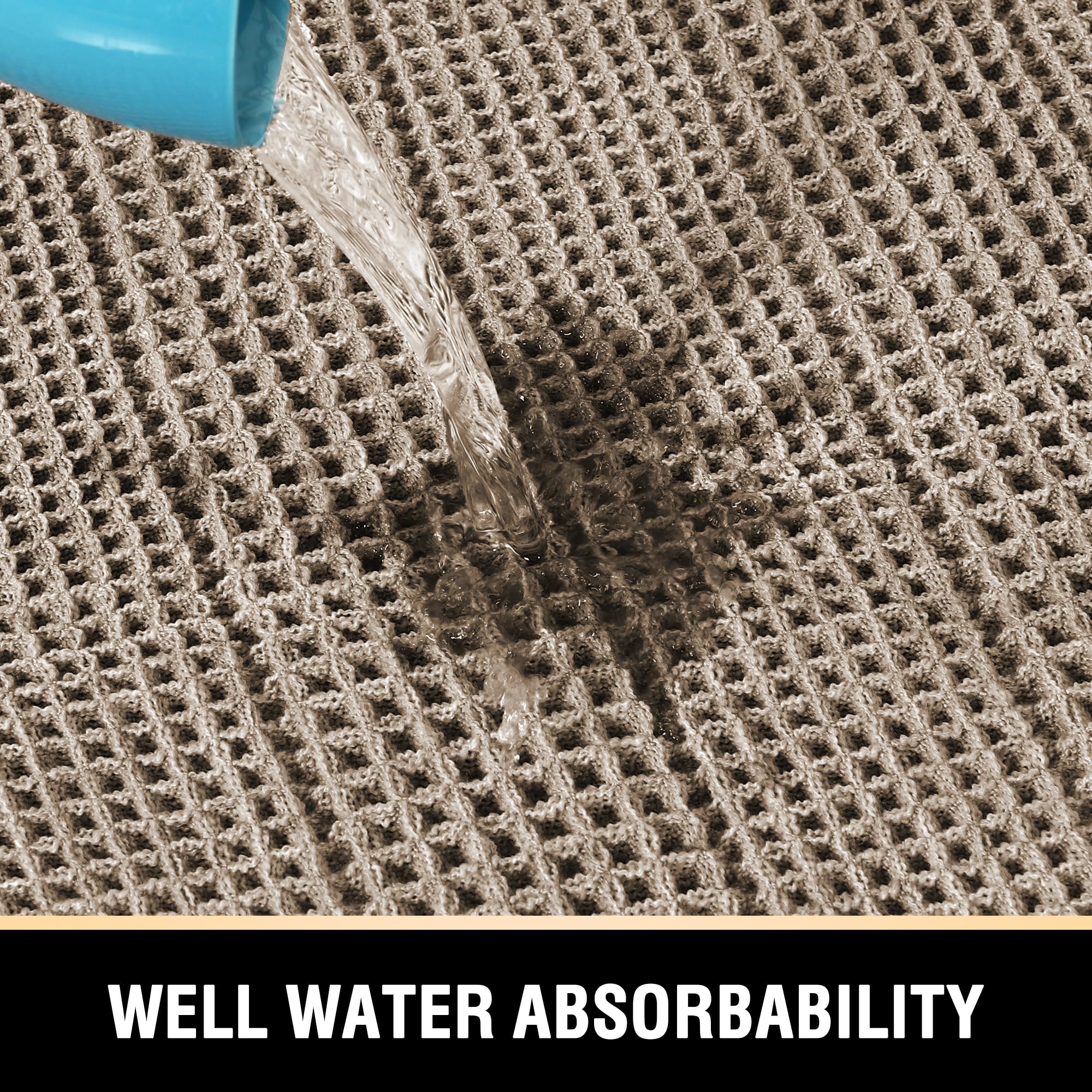 H.VERSAILTEX Upgraded Waffle Bath Mat Super Absorbent Bathroom Mats Non Slip Bath Rugs for Bathroom Floor Machine Washable Dry Fast Bathroom Rugs for Beside Tub, 17" x 24", Irish Cream