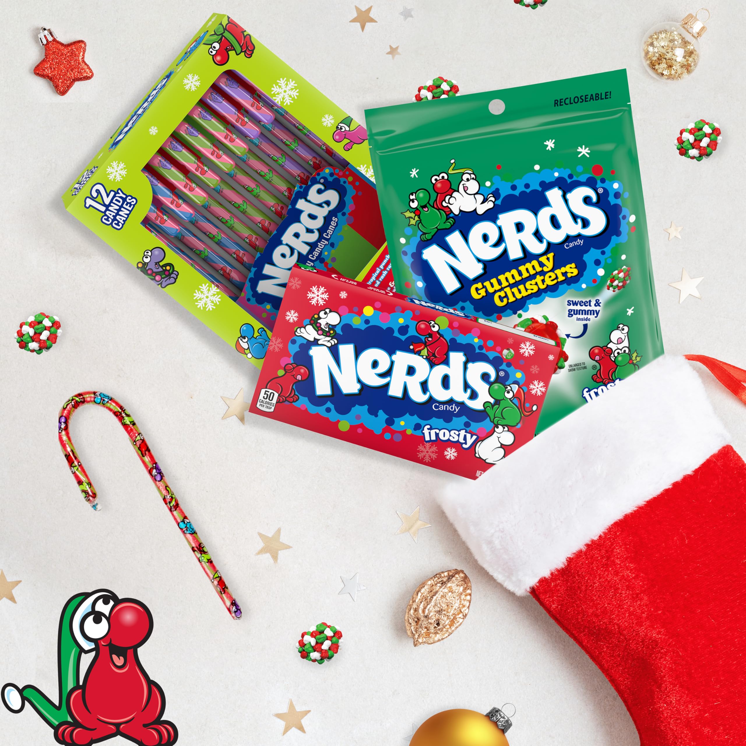 Nerds Frosty Theater Box, Watermelon, Cherry, & Punch, 5 ounce (Pack of 12) - Perfect for Stocking Stuffers, Holiday Gifting and Decorating