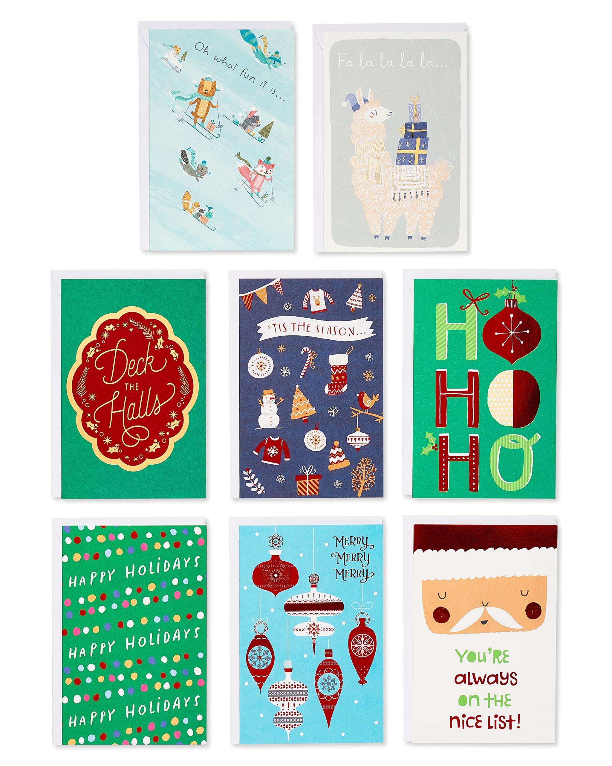 American Greetings Deluxe Christmas and Holiday Cards with Keepsake Box, Cheerful Variety (32-Count)