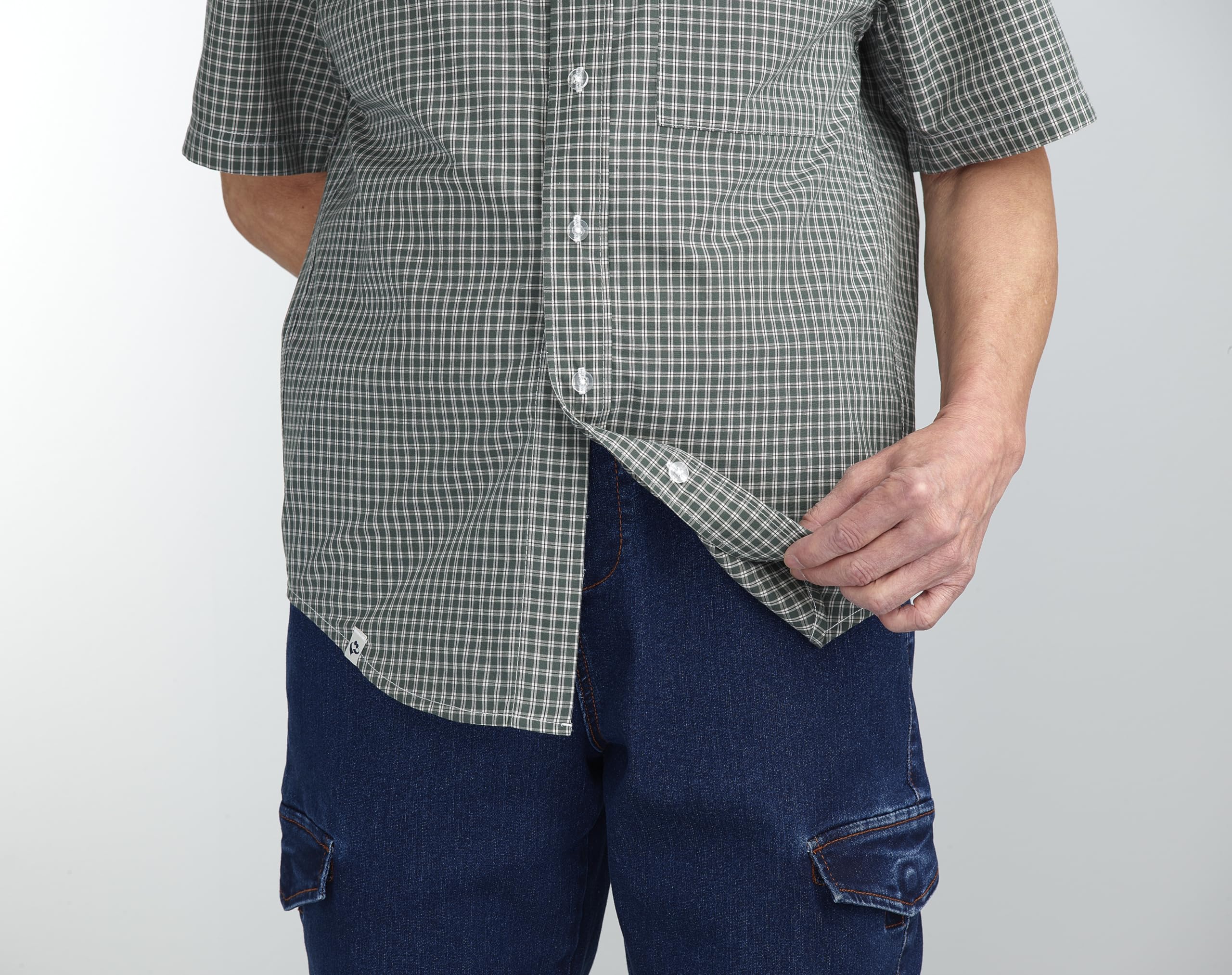 Silverts Men’s Magnetic Buttons Adaptive Short Sleeve Shirt - Dress Shirt for Elderly Seniors, Magnetic Button Shirts for Men - Assists Arthritis, Limited Hand Mobility - Delton Plaid 2XL