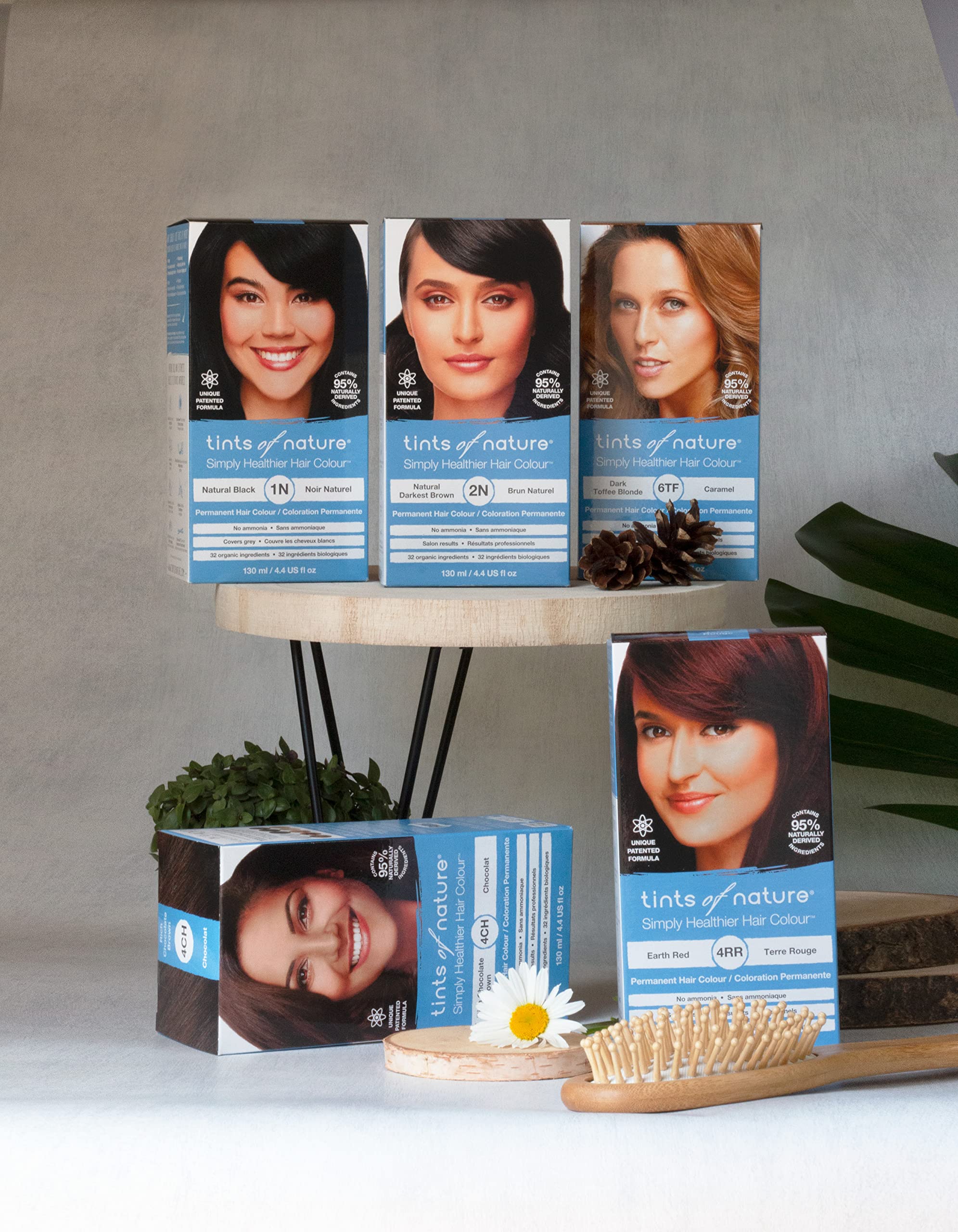 Tints of Nature 4CH Rich Chocolate Brown Permanent Hair Dye, Nourishes Hair and Covers Greys, Ammonia-Free, 130ml