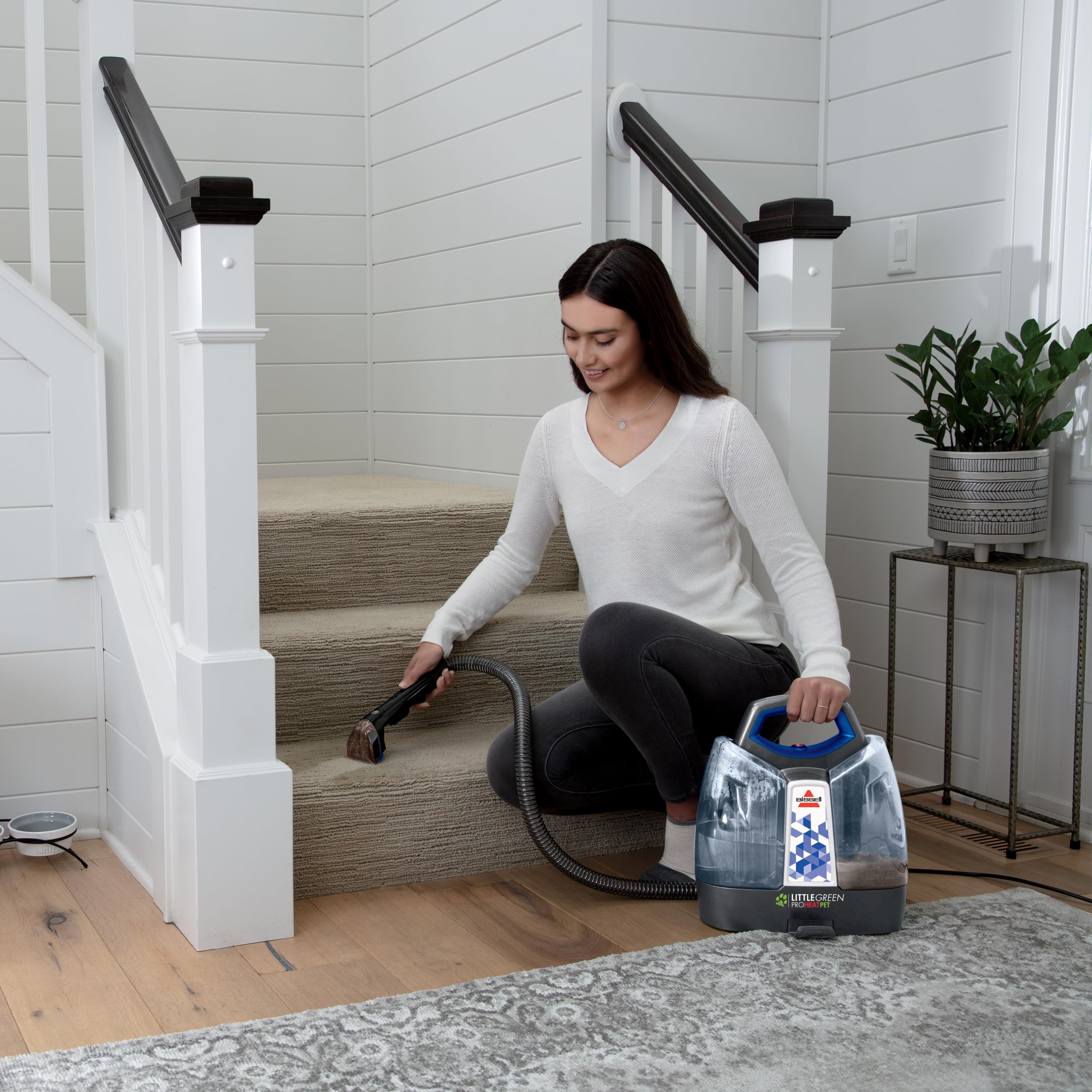 BISSELL Little Green Proheat Portable Deep Cleaner/Spot Cleaner and Car/Auto Detailer with self-Cleaning HydroRinse Tool for Carpet and Upholstery, Purple