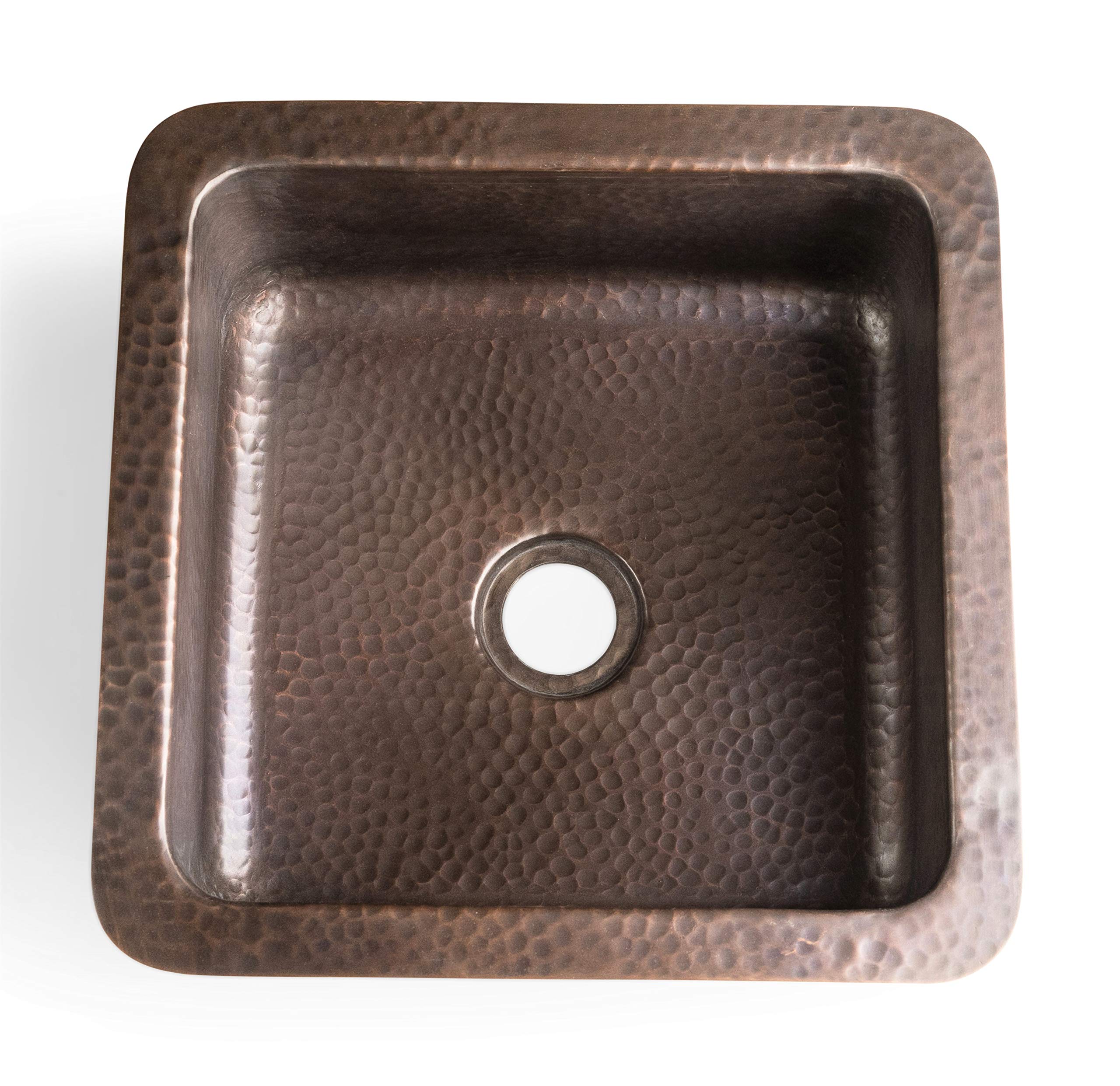 Monarch Abode Pure Copper (12 inches) 17093 Hand Hammered Glasgow Dual Mount Bar Prep Sink