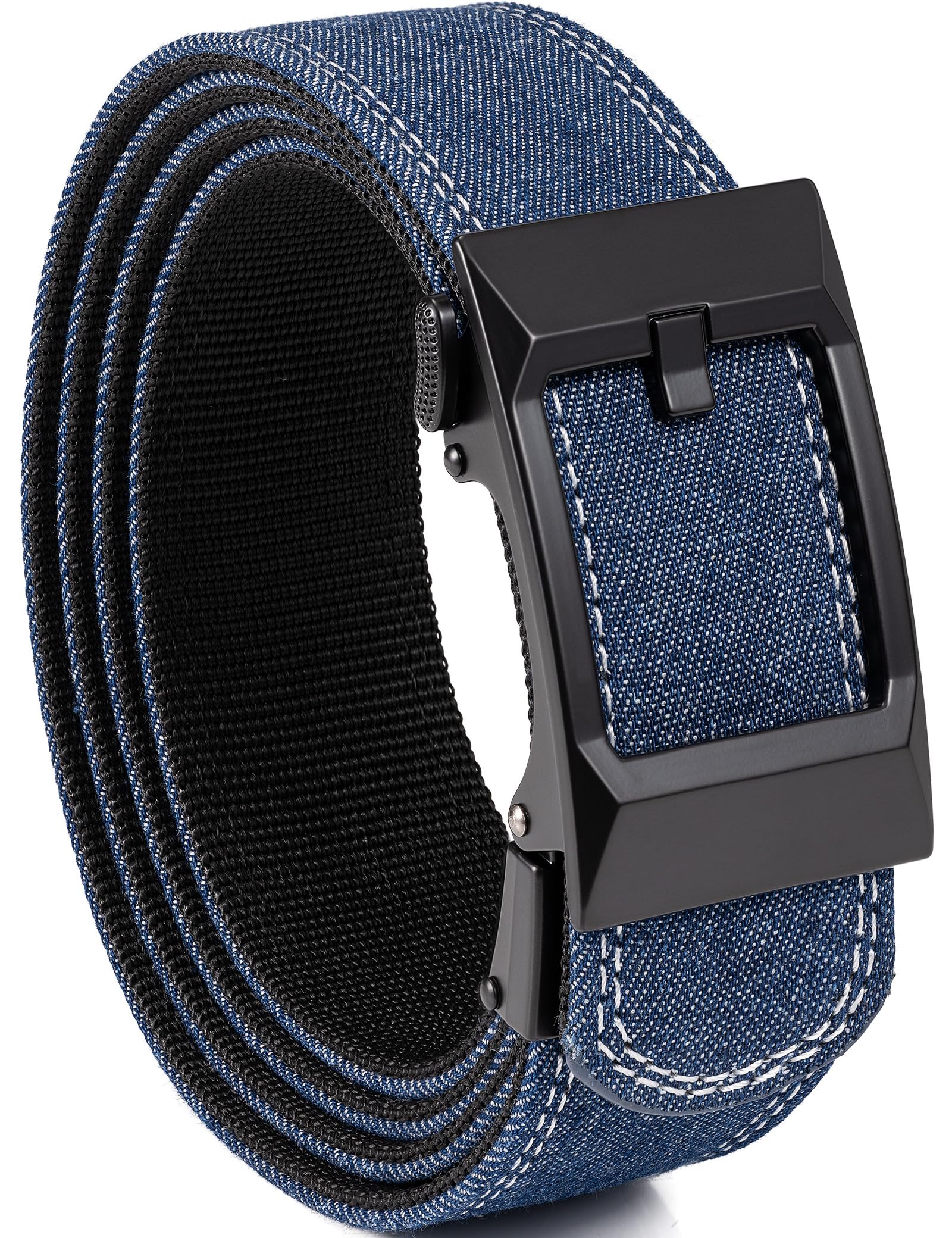 GEIT Nylon Ratchet Belts for Men,Casual Jeans Web Belt with Automatic Slide Buckle,Customizable Fit (35mm)