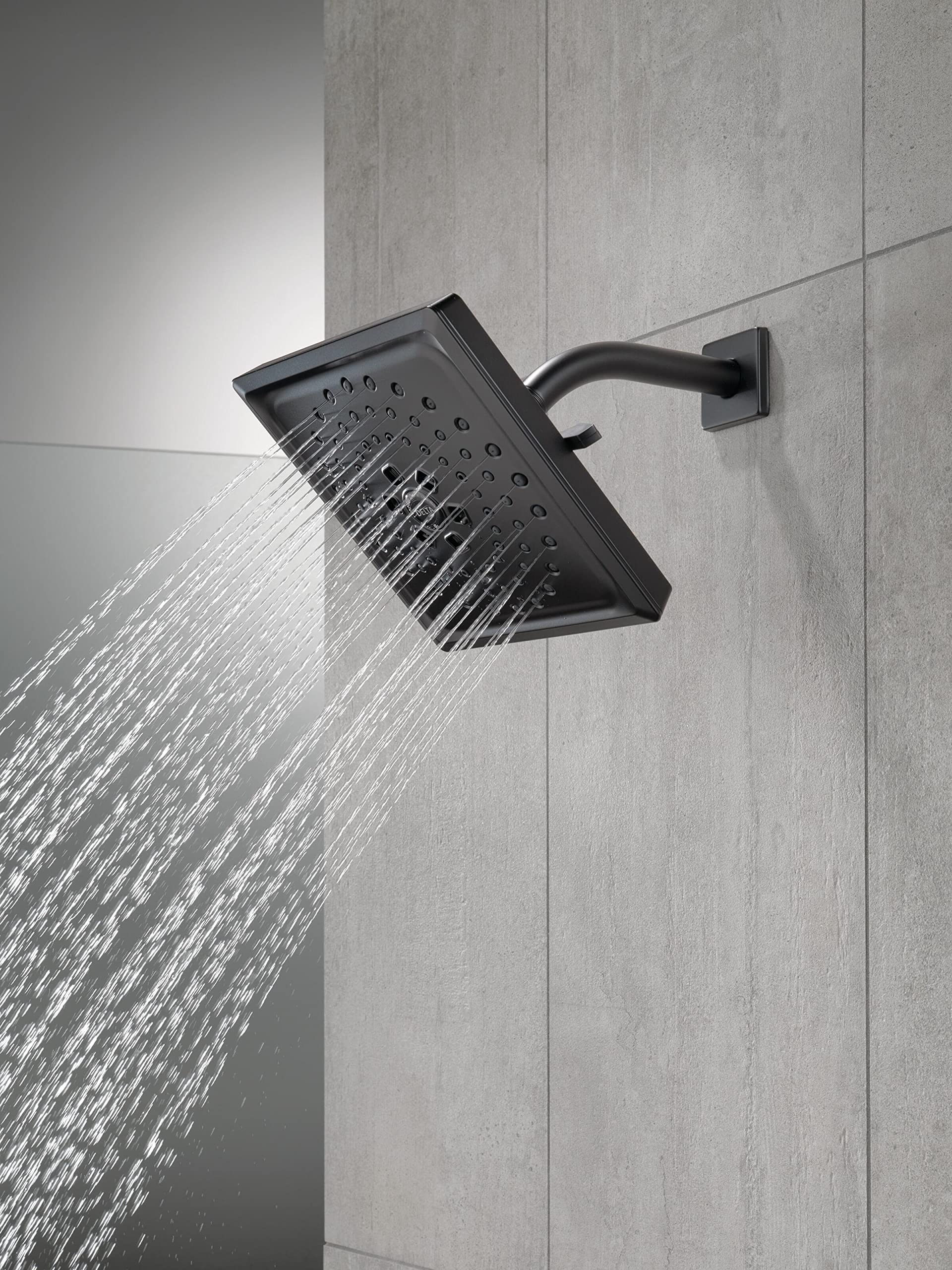 Delta Faucet 3-Spray H2Okinetic Shower Head, Matte Black 52684-BL