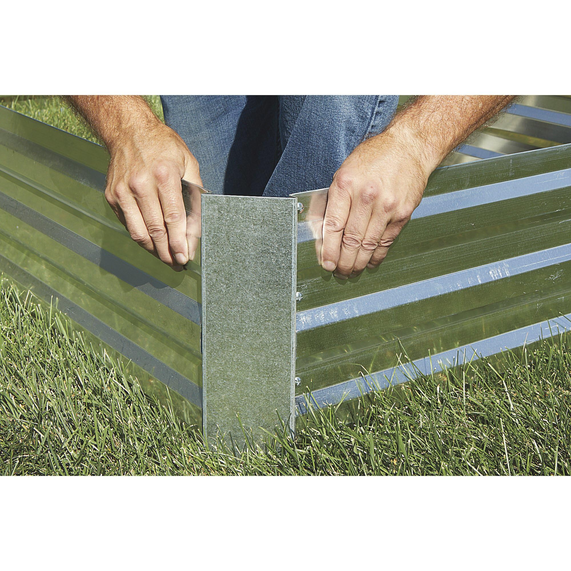 Ironton Galvanized Steel Raised Garden Bed 8ft x 3ft Outdoor Planter Box Patio Planting Bed for Vegetable and Flower Gardens