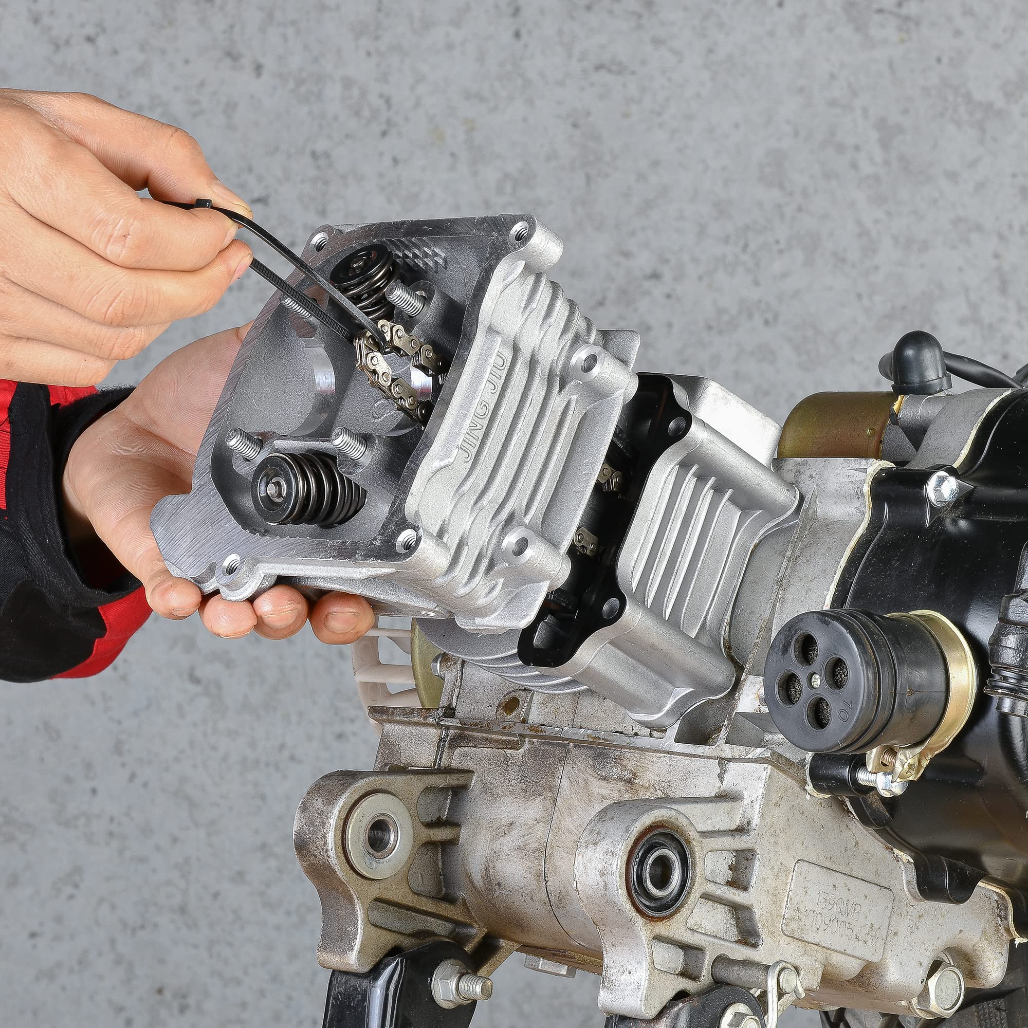 RUTU 69mm Valve GY6 Big Bore Kit 100cc,with 6pin Racing CDI Ignition Coil,Compatible with Big Bore Kit for 49cc, 50cc & 139QMB Scooter Engines - 50mm Cylinder Block, 90cc, Boosts HP & Speed 5-10mph